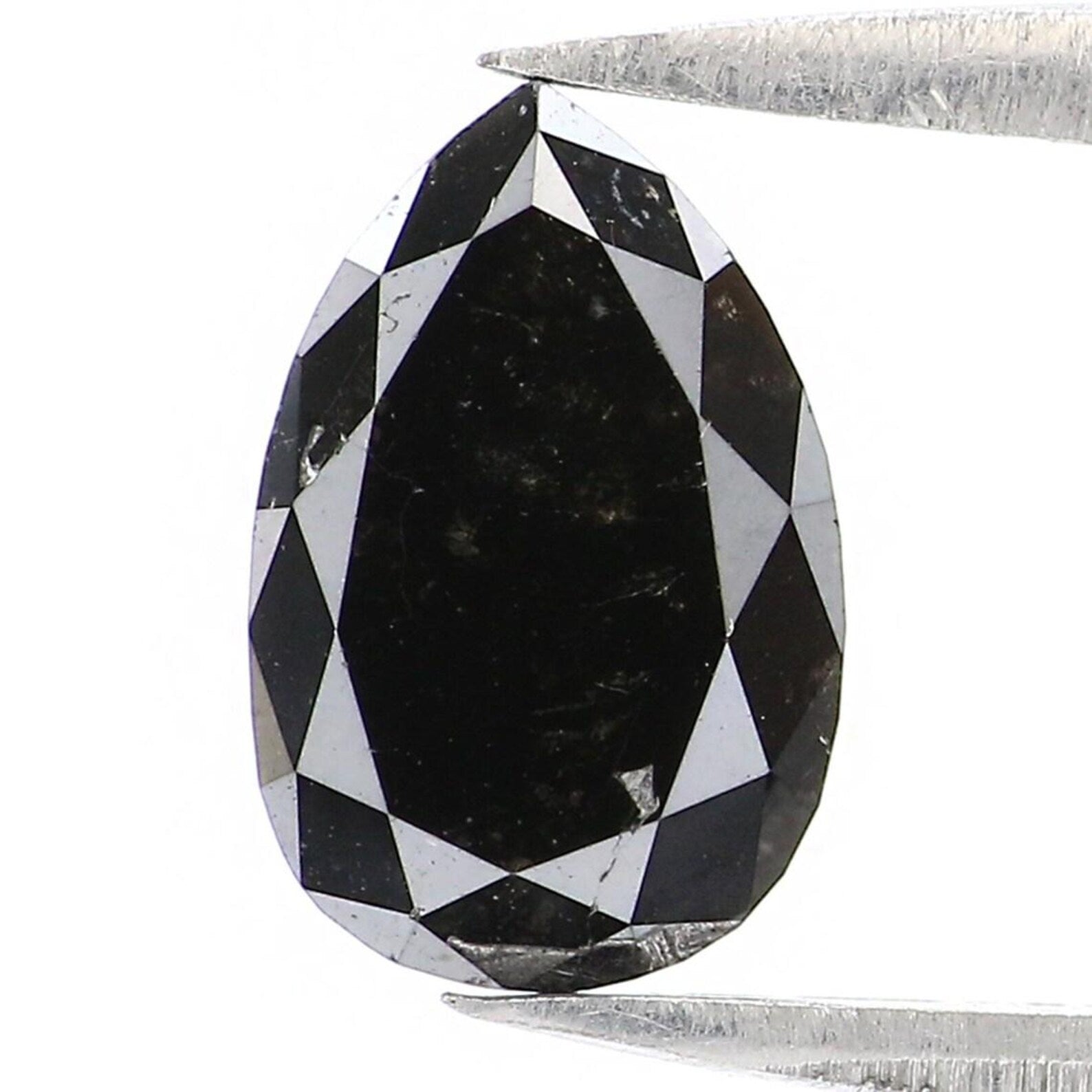 1.25 Ct Natural Loose Pear Shape Diamond Black Color Pear Cut Diamond 8.50 MM Natural Loose Diamond Black Color Pear Rose Cut Diamond NQ1931