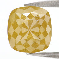 Natural Loose Cushion Diamond, Yellow Color Diamond, Natural Loose Diamond, Cushion Rose Cut Diamond, 2.94 CT Cushion Shape Diamond KDL6112