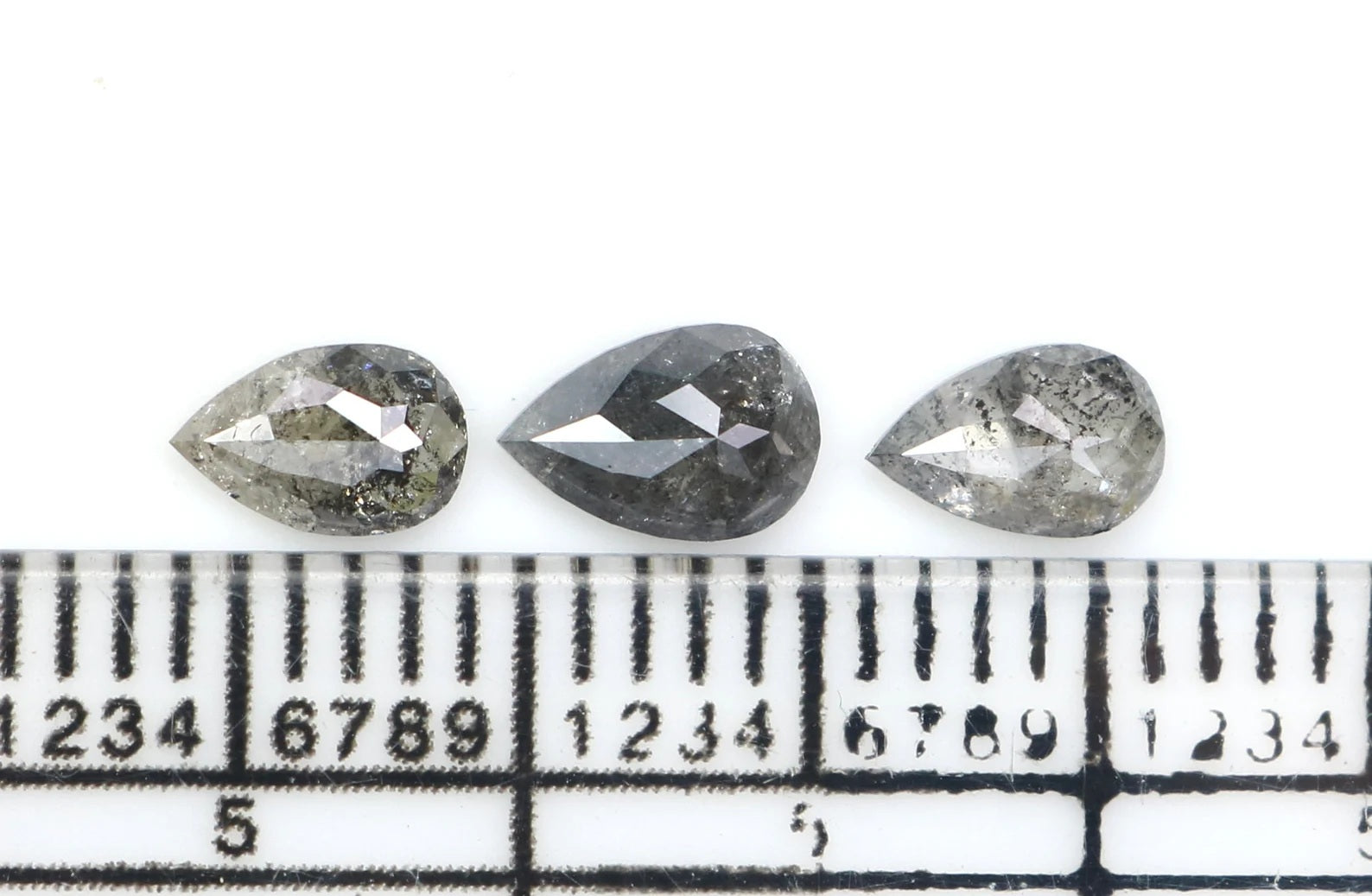 Natural Loose Pear Diamond, Salt And Pepper Pear Diamond, Natural Loose Diamond, Pear Rose Cut Diamond, 0.81 CT Pear Shape Diamond, KDN2285