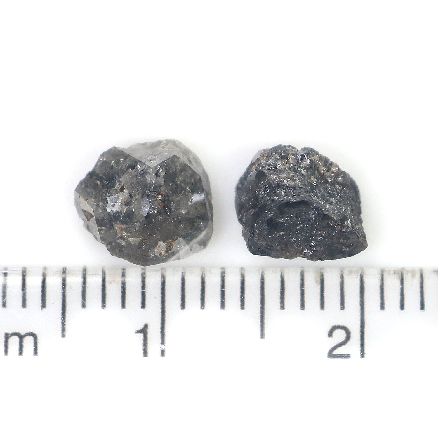 2.75 CT Natural Loose Rough Shape Diamond Salt And Pepper Rough Diamond 6.25 MM Natural Black Grey Color Rough Irregular Cut Diamond KQ2467