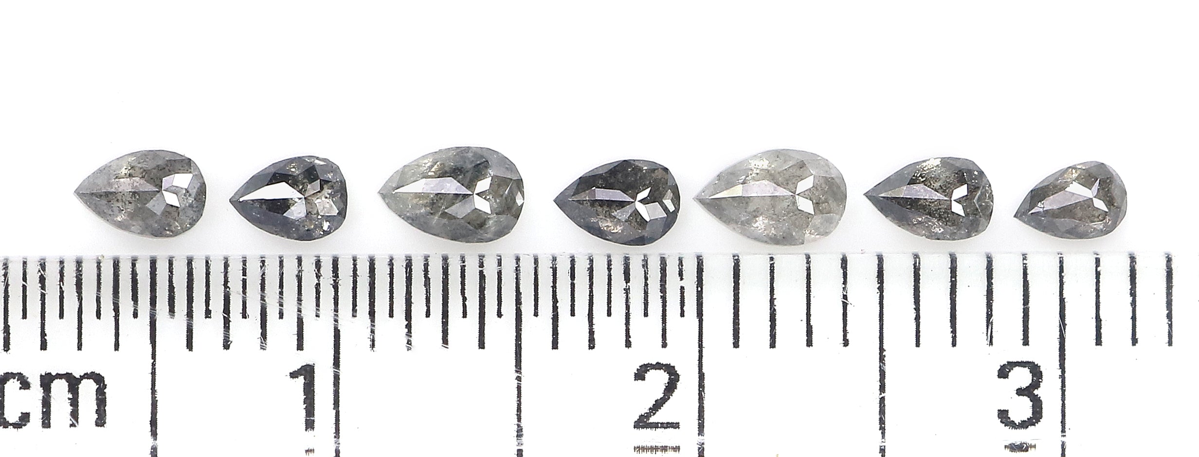 0.73 CT Natural Loose Pear Shape Diamond Salt And Pepper Pear Diamond 4.05 MM Natural Loose Black Grey Color Pear Rose Cut Diamond LQ2906