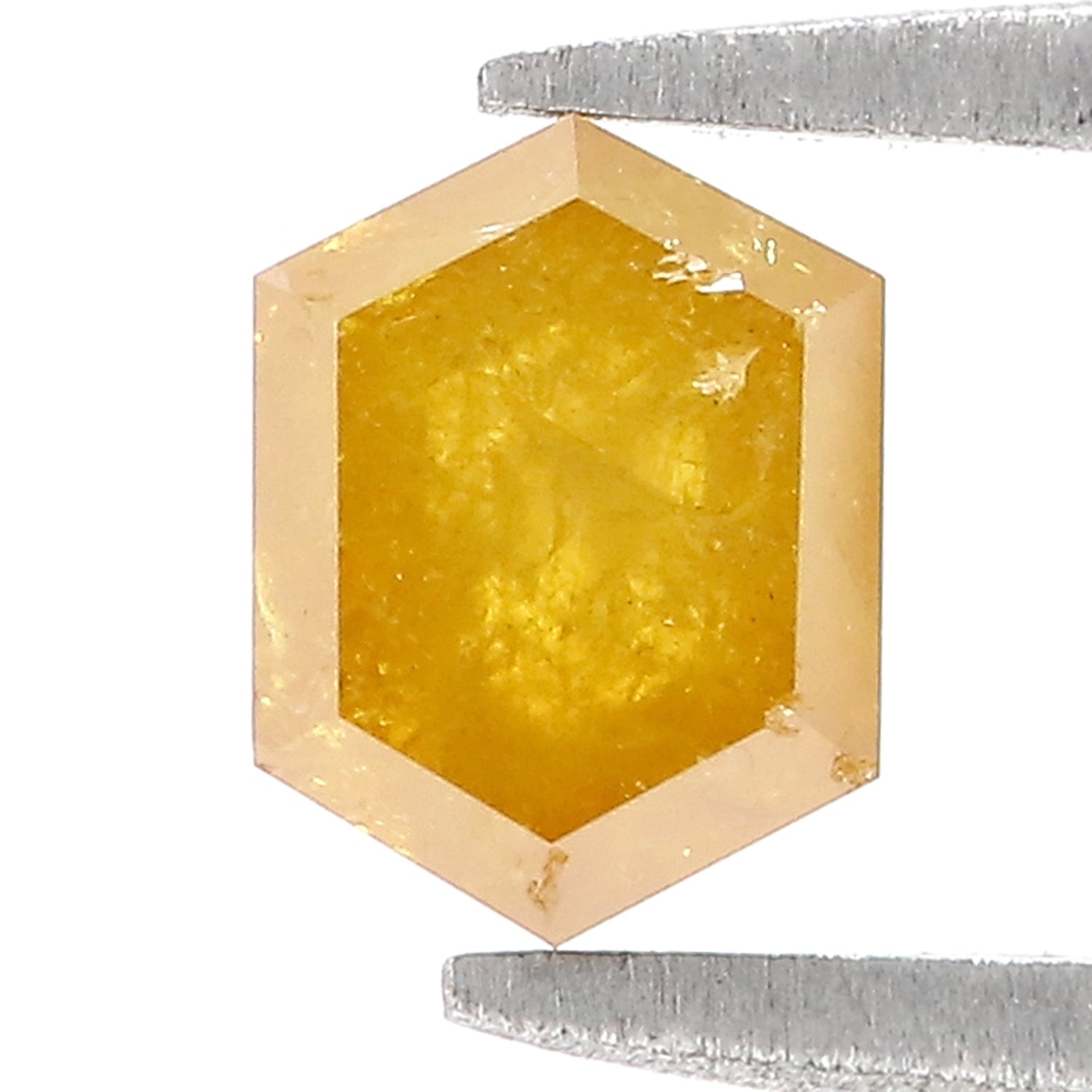 0.90 CT Natural Loose Hexagon Shape Diamond Yellow Color Hexagon Cut Diamond 6.75 MM Natural Loose Hexagon Shape Rose Cut Diamond QL9858