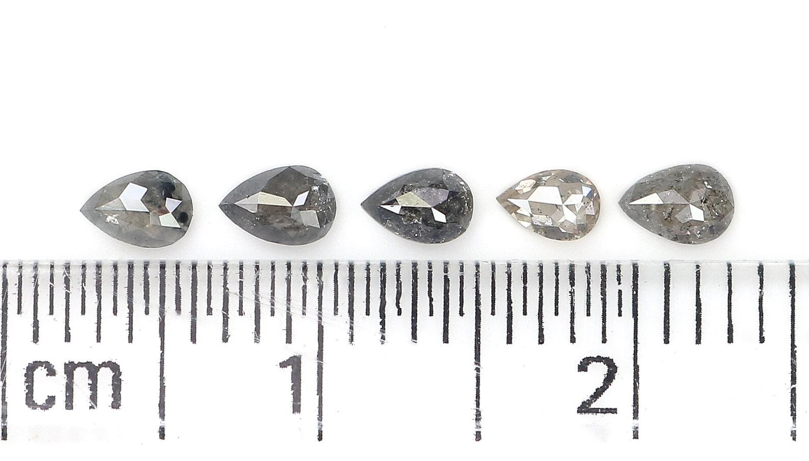 0.47 CT Natural Loose Pear Shape Diamond Salt And Pepper Pear Diamond 3.75 MM Natural Loose Black Grey Color Pear Rose Cut Diamond NQ2328