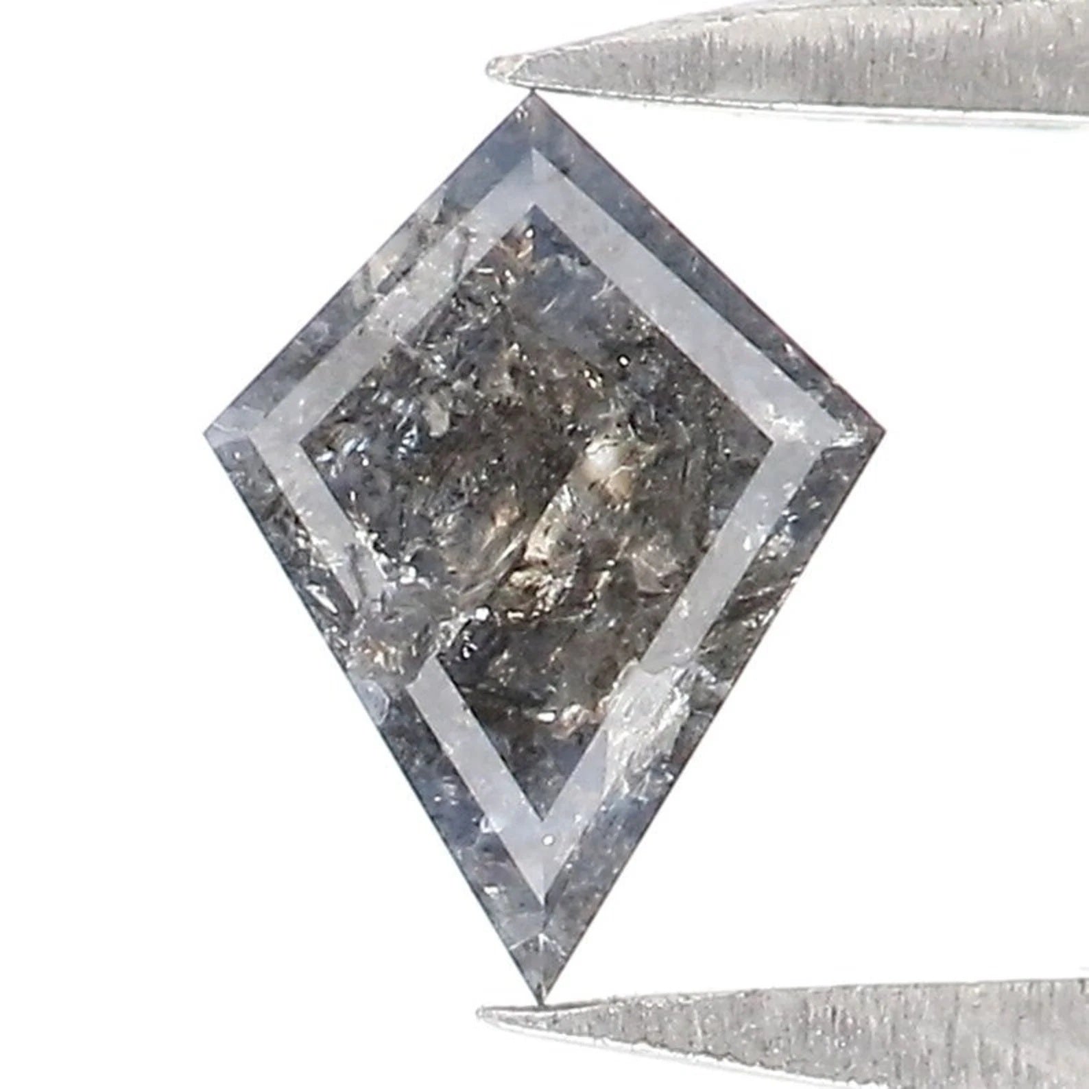 0.34 Ct Natural Loose Kite Shape Diamond Salt And Pepper Kite Cut Diamond 6.30 MM Natural Black Grey Color Kite Rose Cut Diamond NQ2141