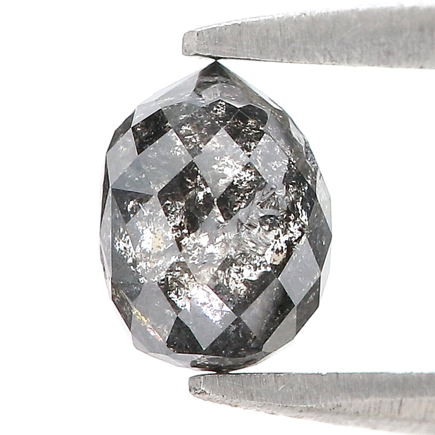 1.20 CT Natural Loose Briolette Shape Diamond Salt And Pepper Drop Cut Diamond 6.20 MM Natural Black Grey Color Drop Rose Cut Diamond LQ5676