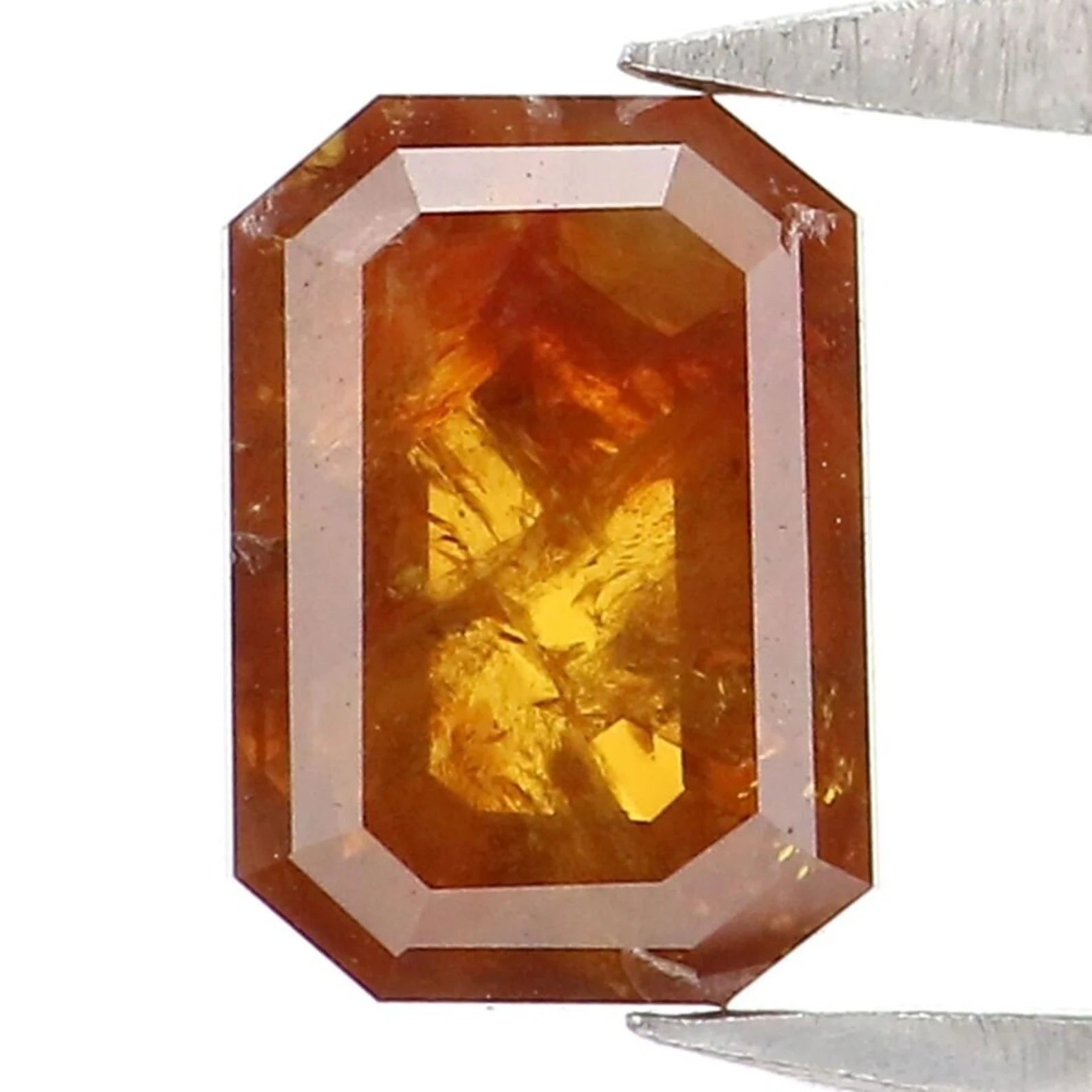 0.73 CT Natural Loose Emerald Shape Diamond Brown Color Emerald Cut Diamond 5.95 MM Natural Loose Brown Color Emerald Rose Cut Diamond NQ988