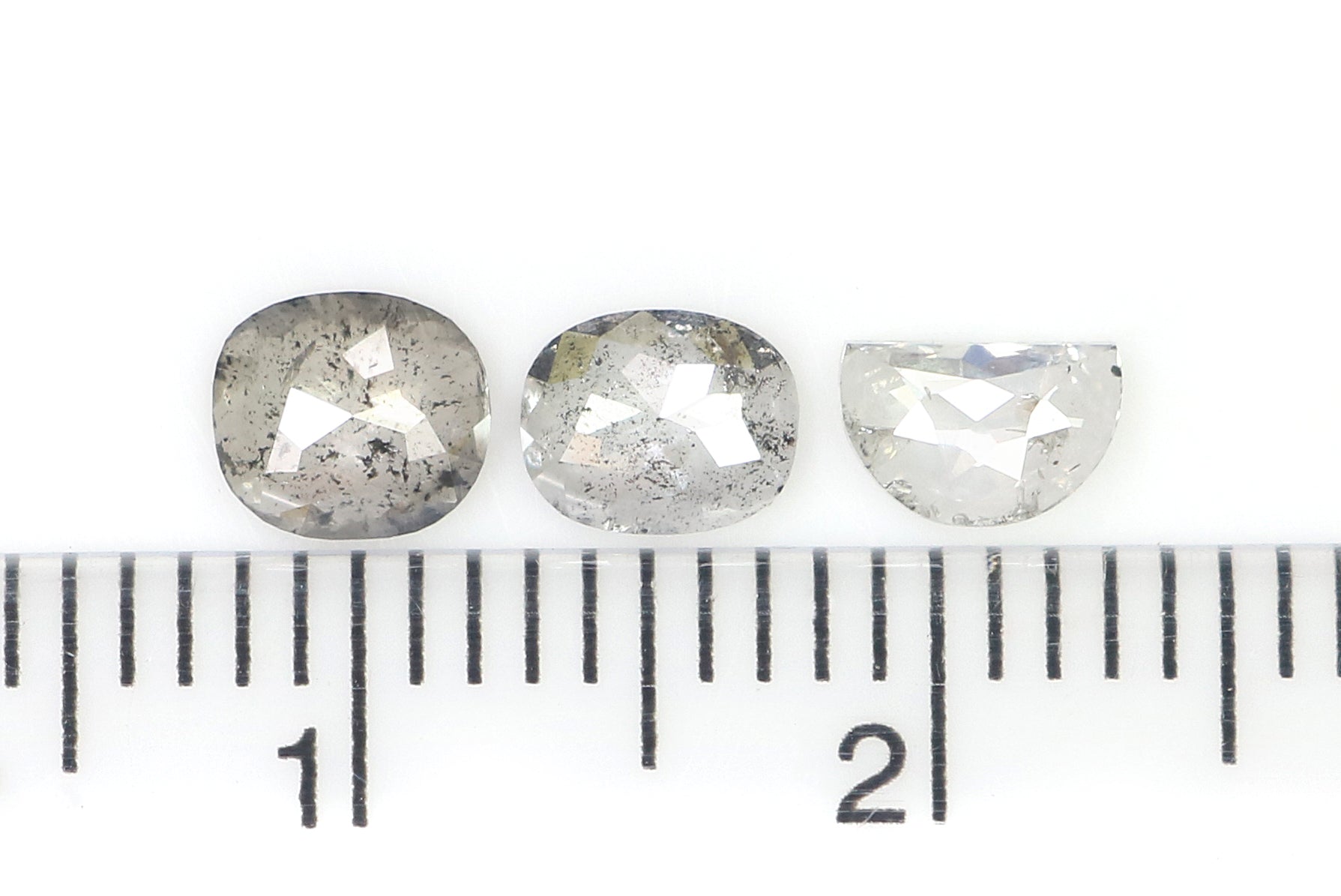 Natural Loose Mix Shape Salt And Pepper Diamond Black Grey Color 0.80 CT 4.80 MM Mix Shape Shape Rose Cut Diamond KDL184