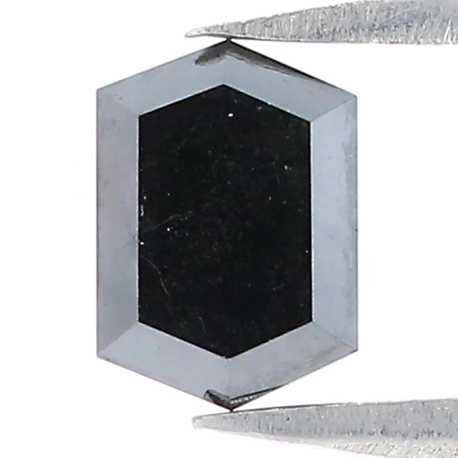 0.88 CT Natural Loose Hexagon Shape Diamond Black Color Hexagon Cut Diamond 6.25 MM Natural Diamond Black Hexagon Rose Cut Diamond QN520