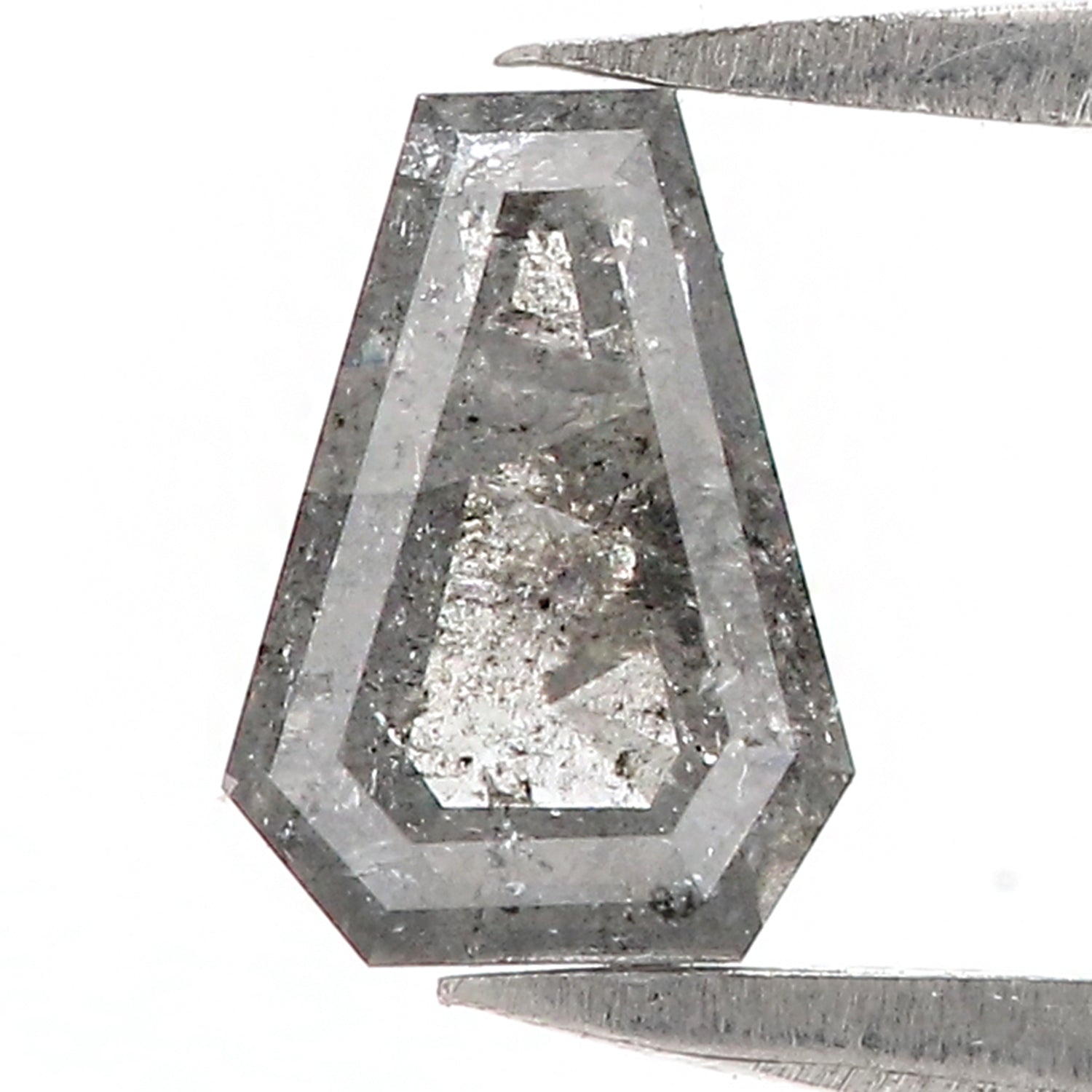 0.78 CT Natural Loose Coffin Shape Diamond Salt And Pepper Coffin Cut Diamond 7.00 MM Black Grey Color Coffin Shape Rose Cut Diamond QL808