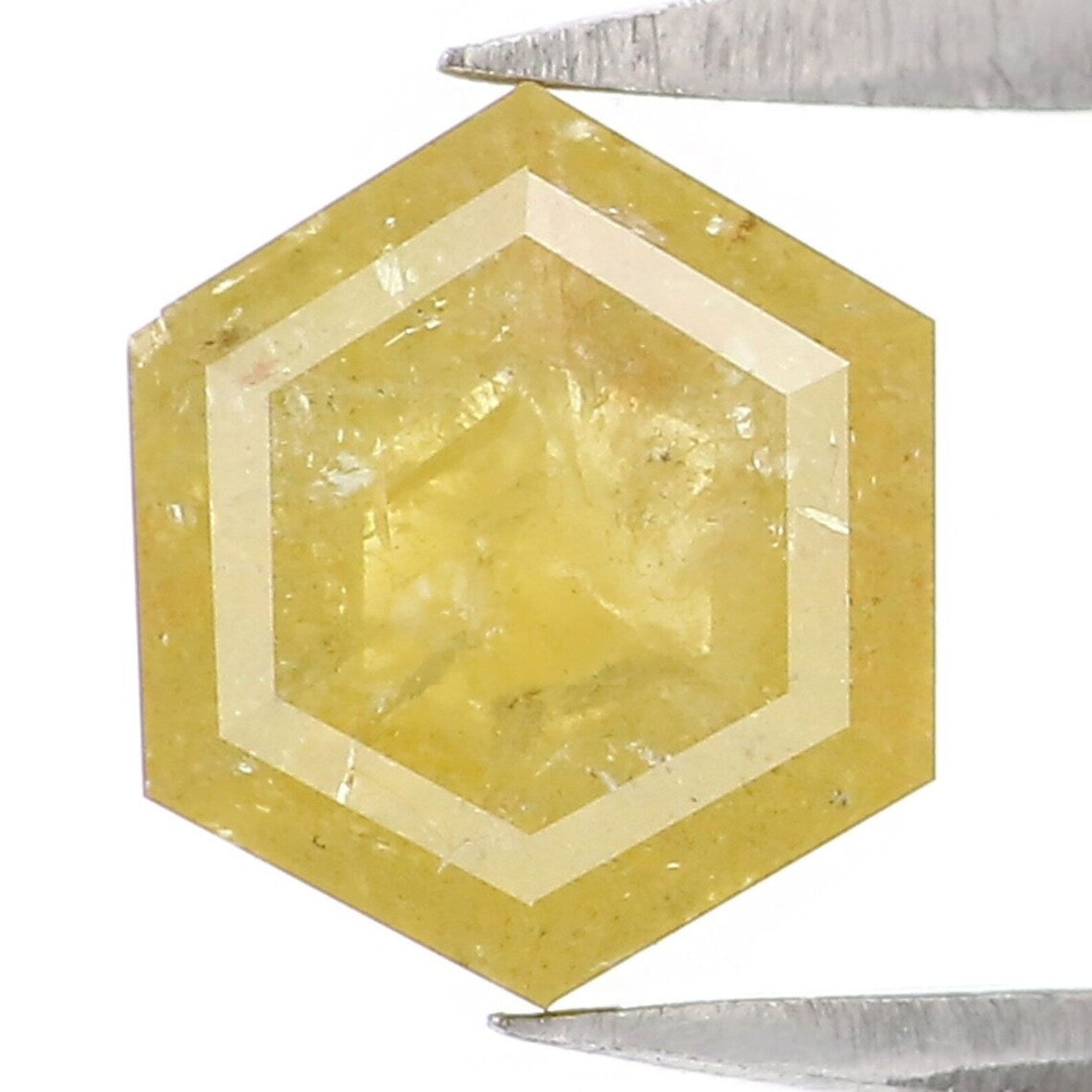 1.04 CT Natural Loose Hexagon Shape Diamond Yellow Color Hexagon Cut Diamond 6.70 MM Natural Loose Hexagon Shape Rose Cut Diamond NQ9891