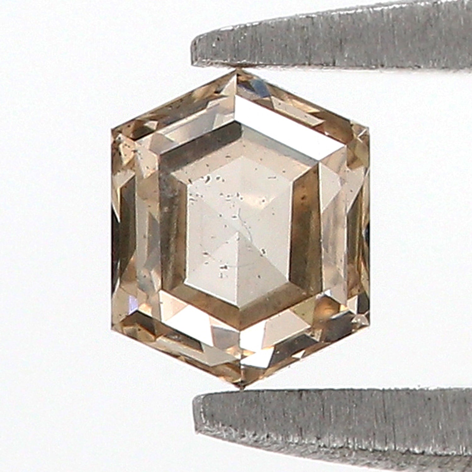 0.34 CT Natural Loose Hexagon Shape Diamond Brown Color Hexagon Diamond 4.50 MM Natural Loose Brown Color Hexagon Rose Cut Diamond KQ2322