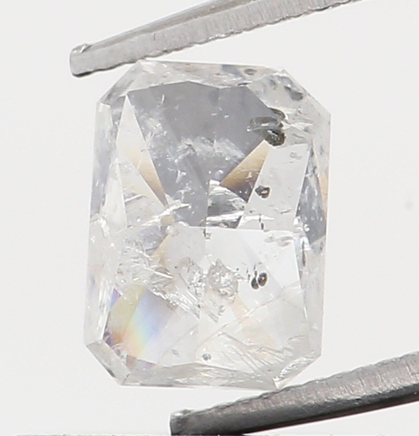 0.38 Ct Natural Loose Diamond Emerald White Grey Color I1 Clarity 4.60 MM KDN7497