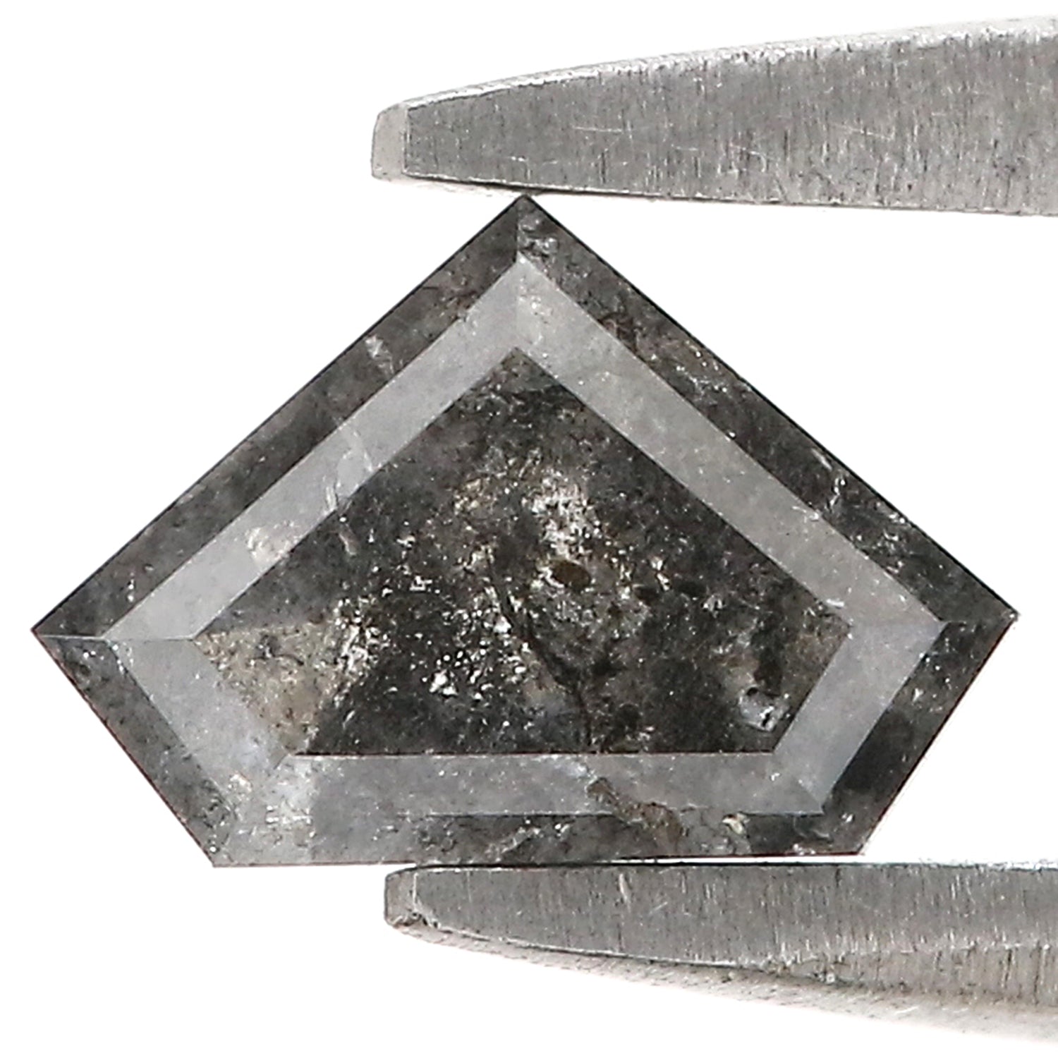 0.50 CT Natural Loose Shield Shape Diamond Salt And Pepper Shield Diamond 4.40 MM Natural Black Grey Color Shield Rose Cut Diamond N2664