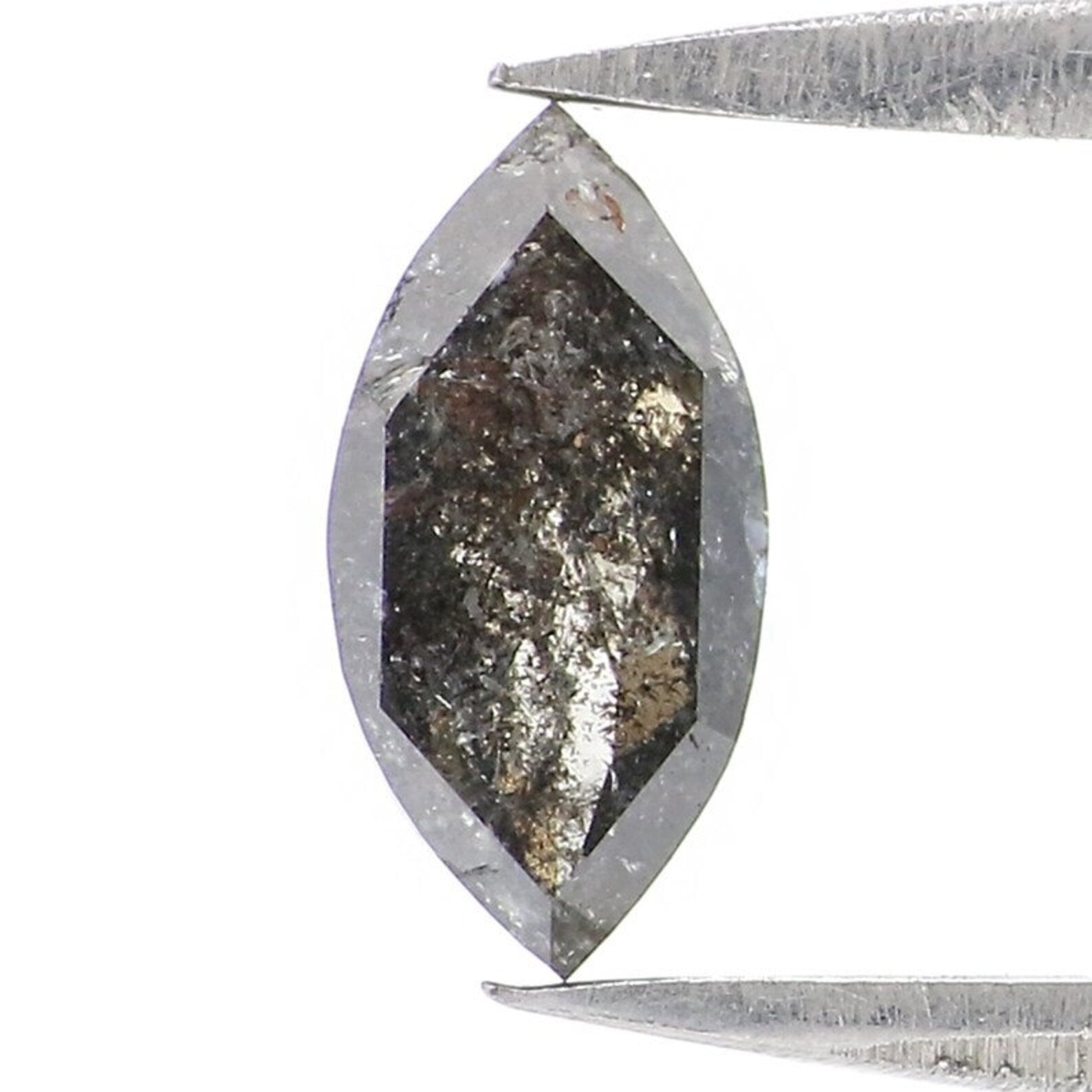 0.49 CT Natural Loose Marquise Shape Diamond Salt And Pepper Marquise Cut Diamond 7.60 MM Natural Diamond Marquise Ruse Cut Diamond NQ2461