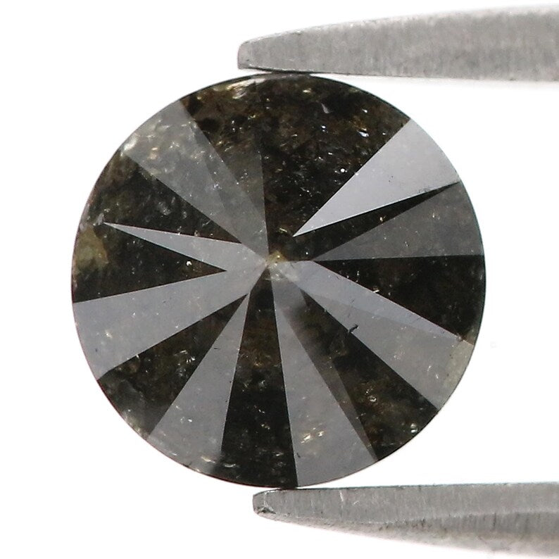 1.70 CT Natural Loose Round Shape Diamond Black Color Round Diamond 7.45 MM Natural Diamond Black Color Round Brilliant Cut Diamond NQ511