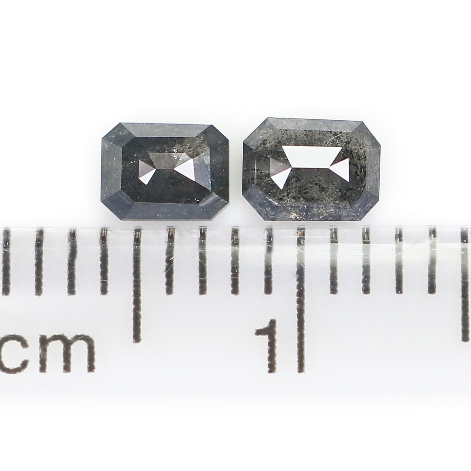 0.49 CT Natural Loose Emerald Pair Shape Diamond Salt And Pepper Emerald Diamond 4.00 MM Black Grey Color Emerald Rose Cut Diamond N2150