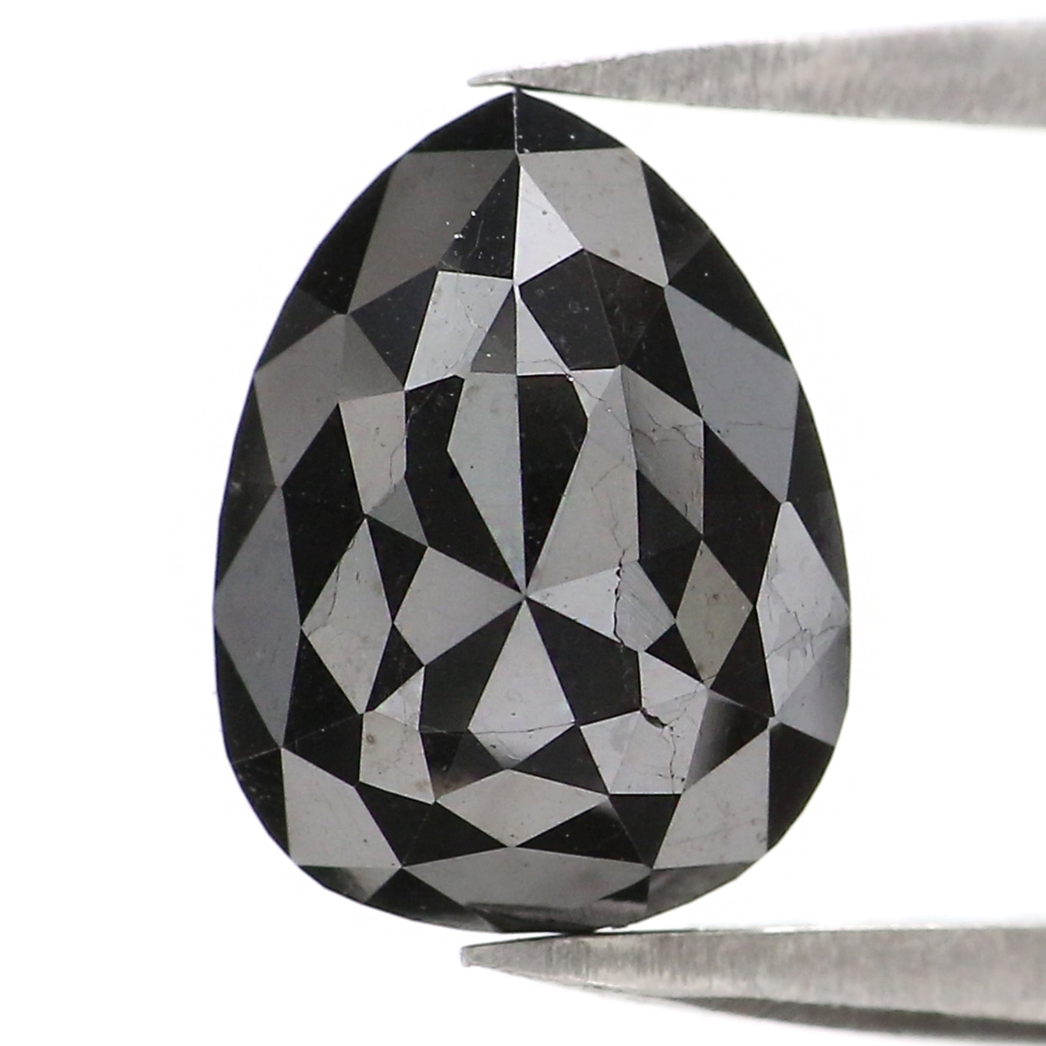 3.03 CT Natural Loose Pear Shape Diamond Black Color Pear Shape Diamond 9.45 MM Natural Loose Diamond Black Pear Rose Cut Diamond LQ2905