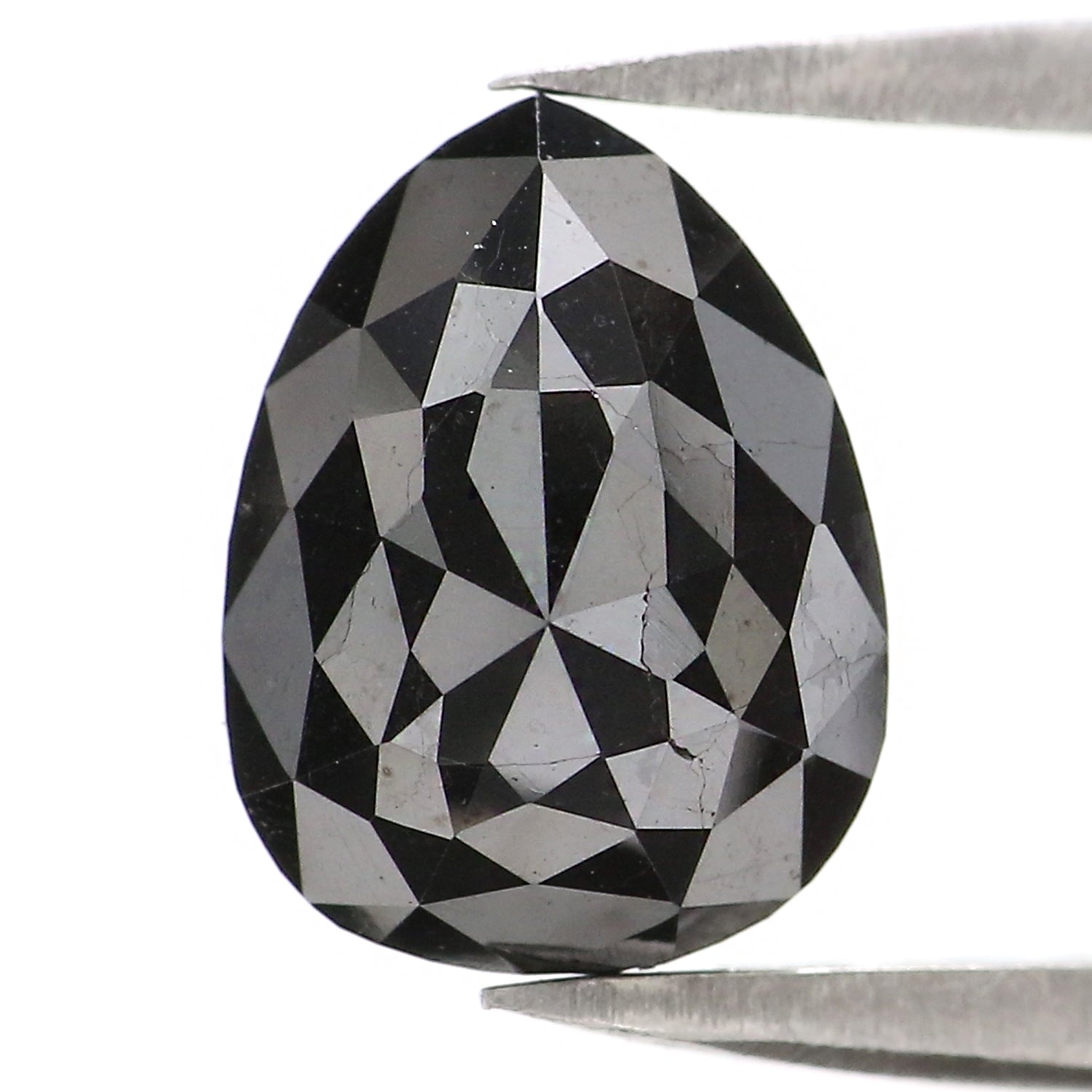 Natural Loose Pear Diamond, Pear Cut Black Color Diamond, Natural Loose Diamond, Rose Cut Diamond, Rose Cut Pear 3.03 CT Pear Shape L2905