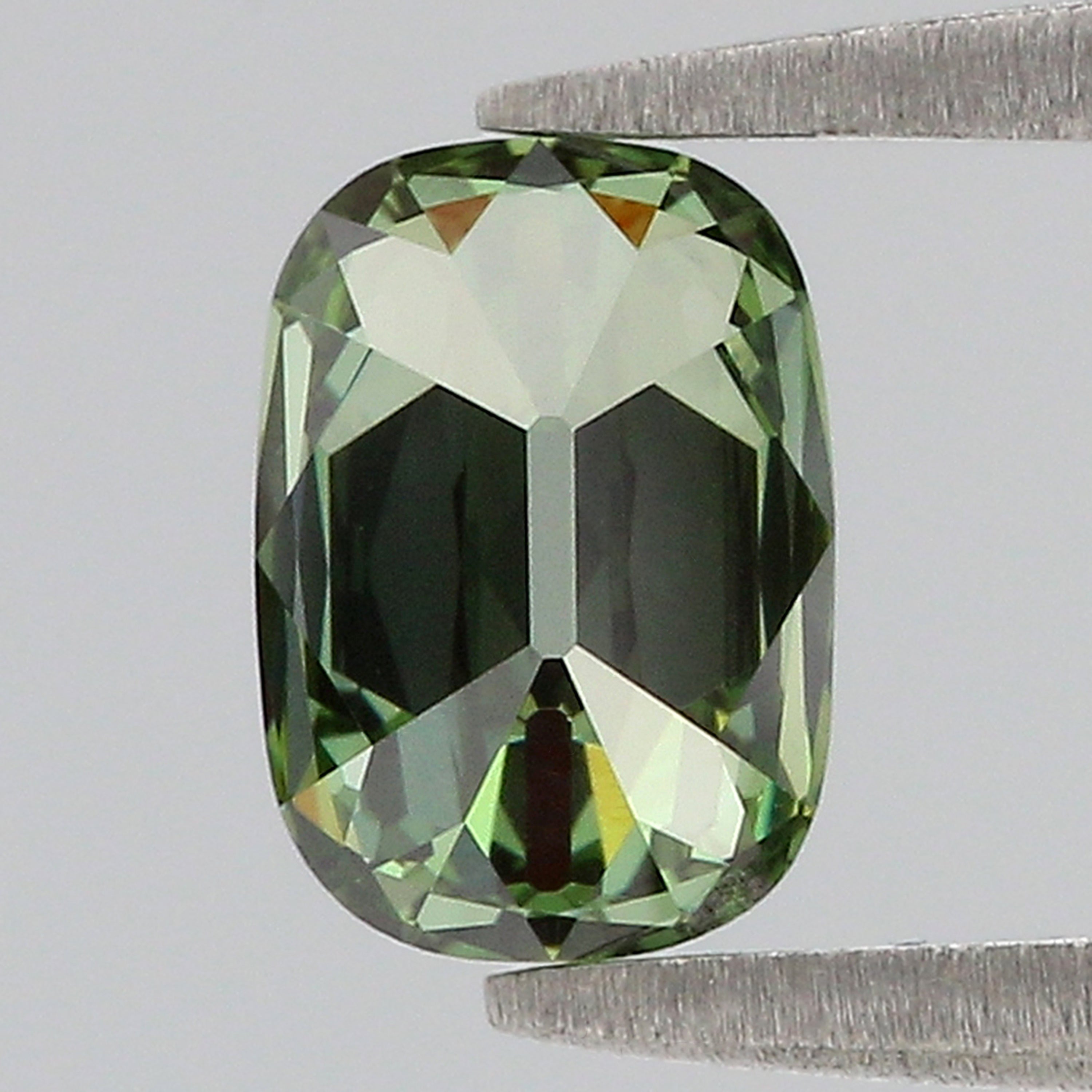 1.02 CT IGI Certified Cushion Old European Cut Diamond Fancy Vivid Green Color VS1 Clarity Lab Grown Diamond Lab Created Lab Diamond L3674
