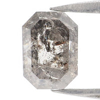 Natural Loose Emerald Diamond, Salt And Pepper Emerald Diamond, Natural Loose Diamond, Grey Emerald Diamond, 1.20 CT Emerald Shape KDL9570