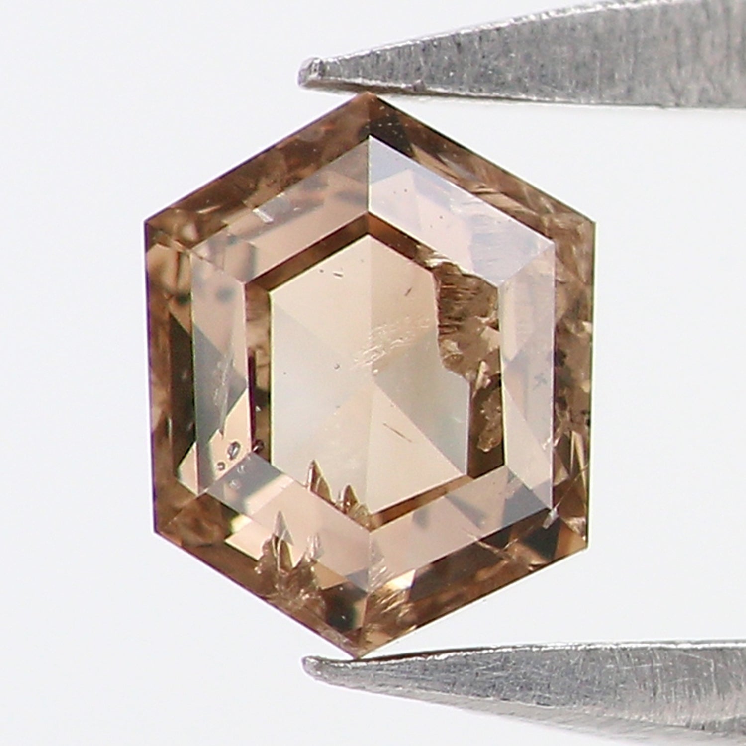 0.28 CT Natural Loose Hexagon Shape Diamond Brown Color Hexagon Cut Diamond 4.40 MM Natural Loose Brown Color Hexagon Rose Cut Diamond LQ585