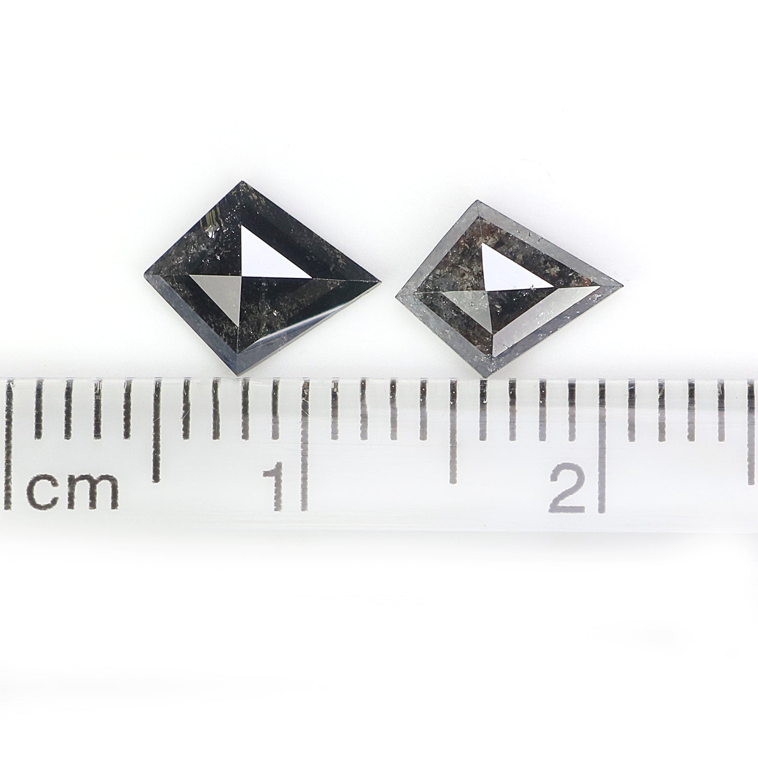 1.11 CT Natural Loose Kite Cut Pair Diamond Salt And Pepper Kite Diamond 9.00 MM Natural Loose Black Grey Color Kite Rose Cut Diamond L3446