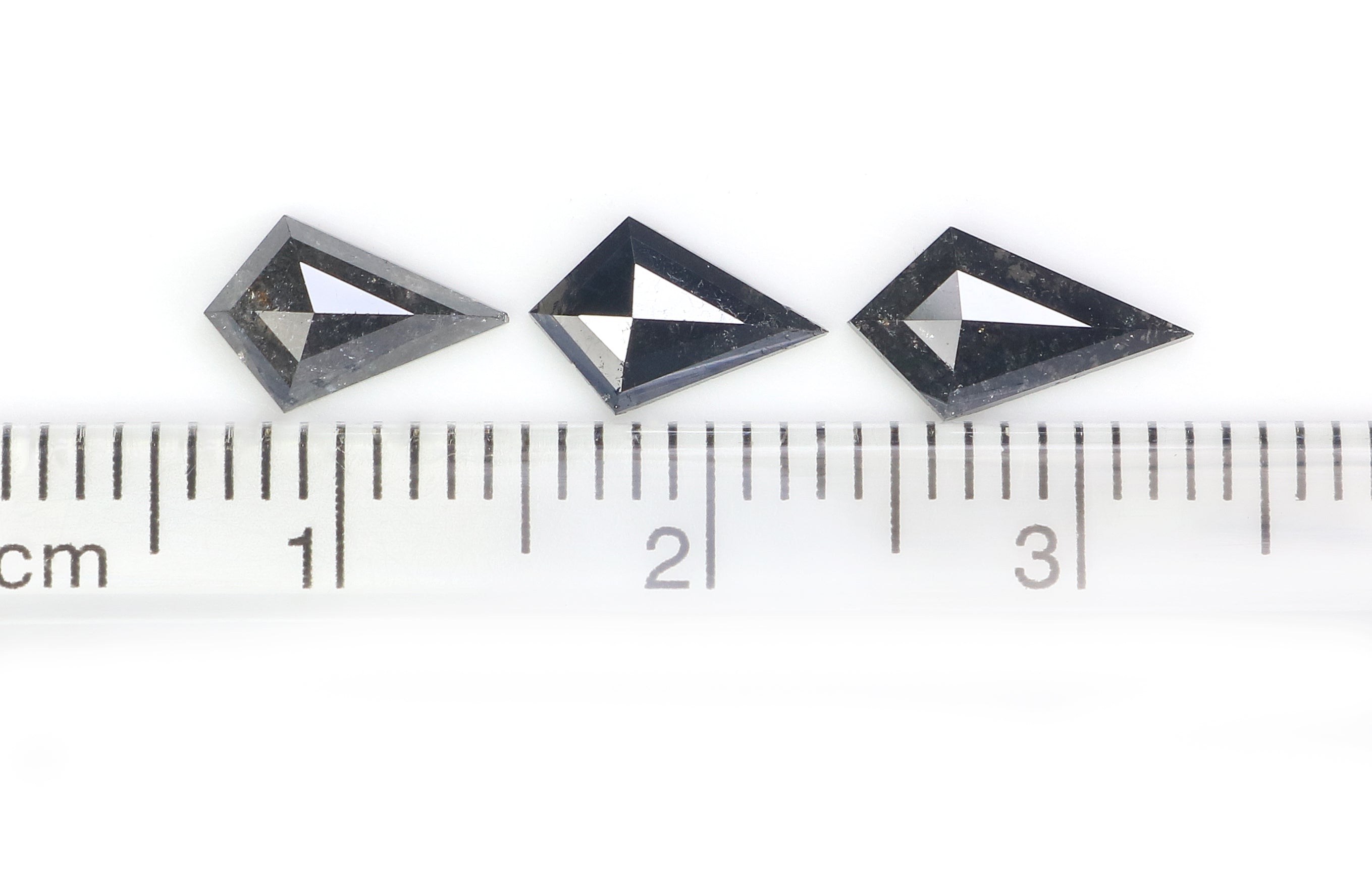 1.53 CT Natural Loose Kite Shape Diamond Salt And Pepper Kite Cut Diamond 9.45 MM Natural Black Grey Color Kite Rose Cut Diamond L3440