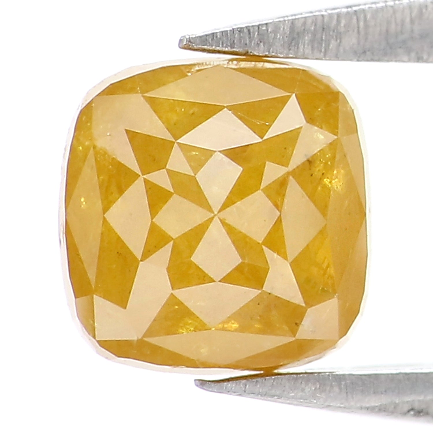 1.21 CT Natural Loose Cushion Shape Diamond Yellow Color Cushion Cut Diamond 5.55 MM Natural Yellow Diamond Cushion Rose Cut Diamond LQ9239