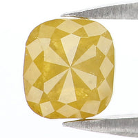 Natural Loose Cushion Diamond, Yellow Color Diamond, Natural Loose Diamond, Cushion Rose Cut Diamond, 0.87 CT Cushion Shape Diamond L1614
