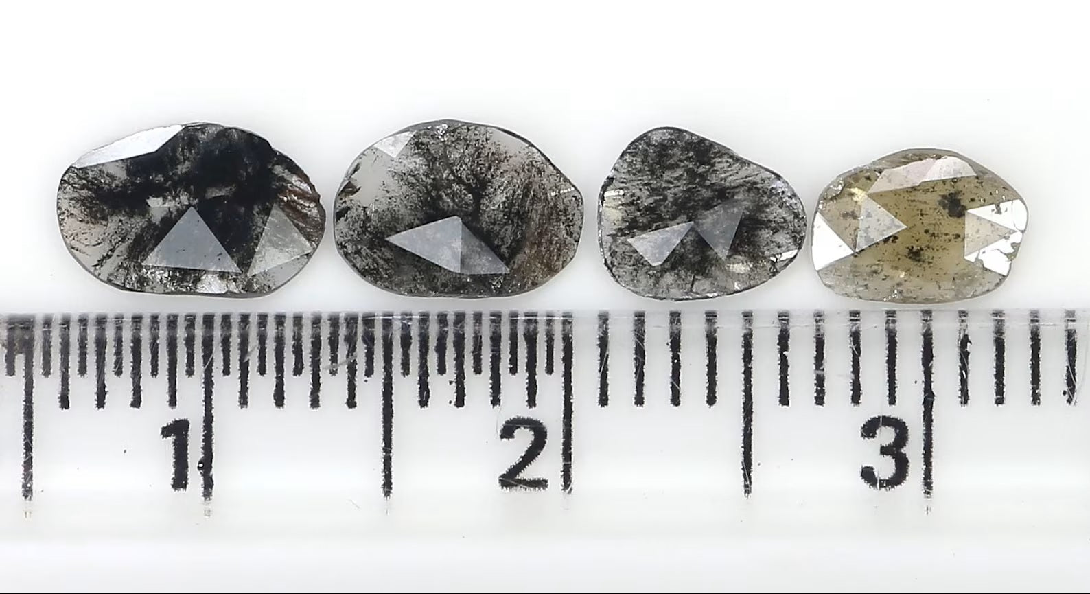 1.08 CT Natural Loose Slice Shape Diamond Salt And Pepper Slice Cut Diamond 7.55 MM Natural Black Grey Color Slice Rose Cut Diamond NQ2535