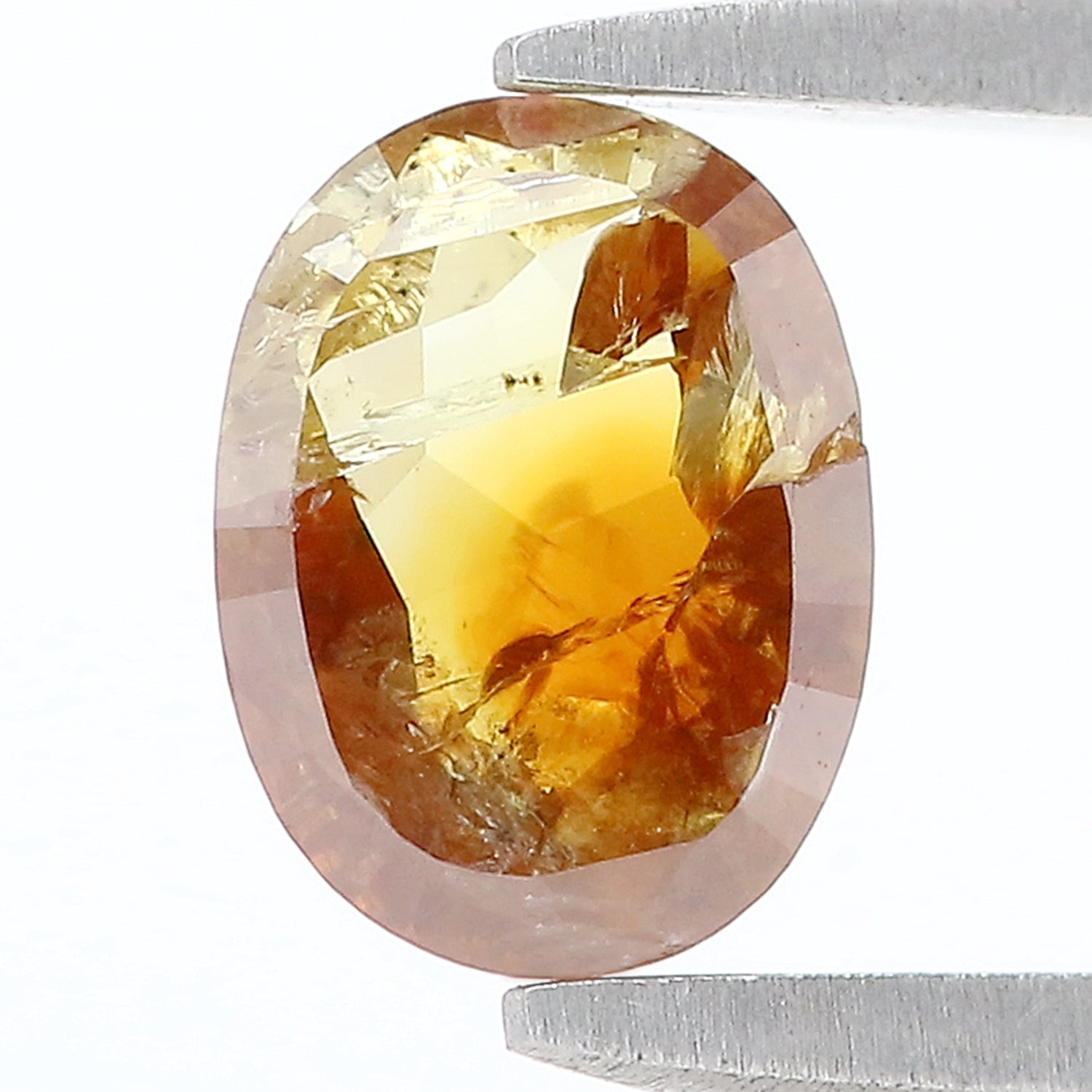 0.91 Ct Natural Loose Oval Shape Diamond Brown Yellow Color Oval Cut Diamond 7.05 MM Natural Brown Yellow Color Oval Rose Cut Diamond N1052