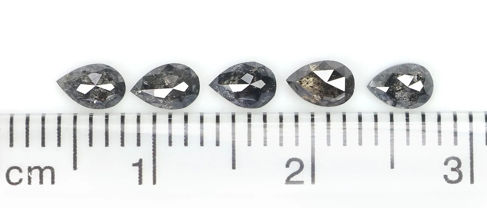 0.94 CT Natural Loose Pear Diamond Salt And Pepper Diamond 4.20 MM Natural Loose Diamond Black Grey Color Pear Shape Rose Cut Diamond NQ1568