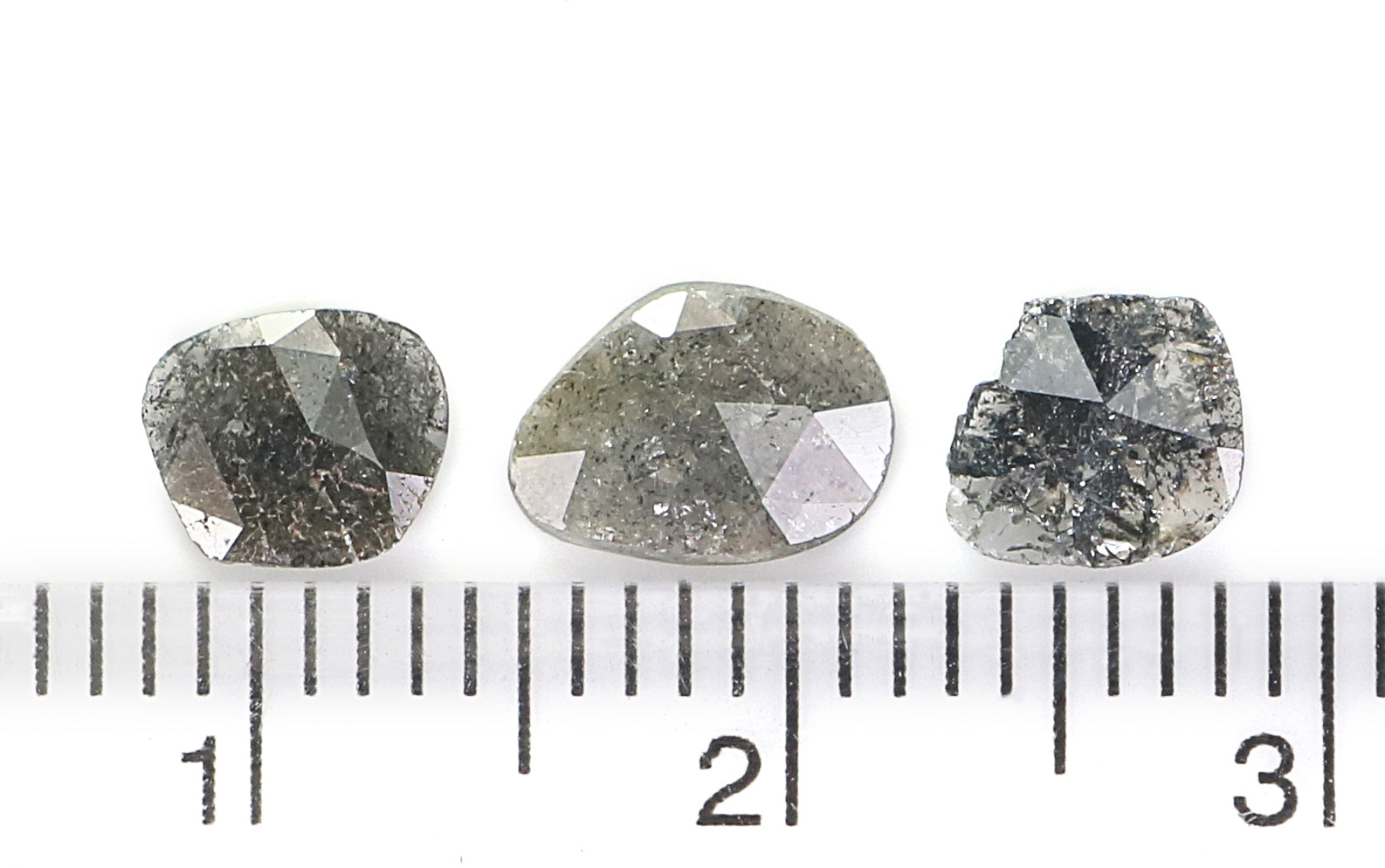 1.13 CT Natural Loose Slice Shape Diamond Salt And Pepper Slice Uncut Diamond 7.35 MM Natural Black Grey Diamond Irregular Cut Diamond N2637