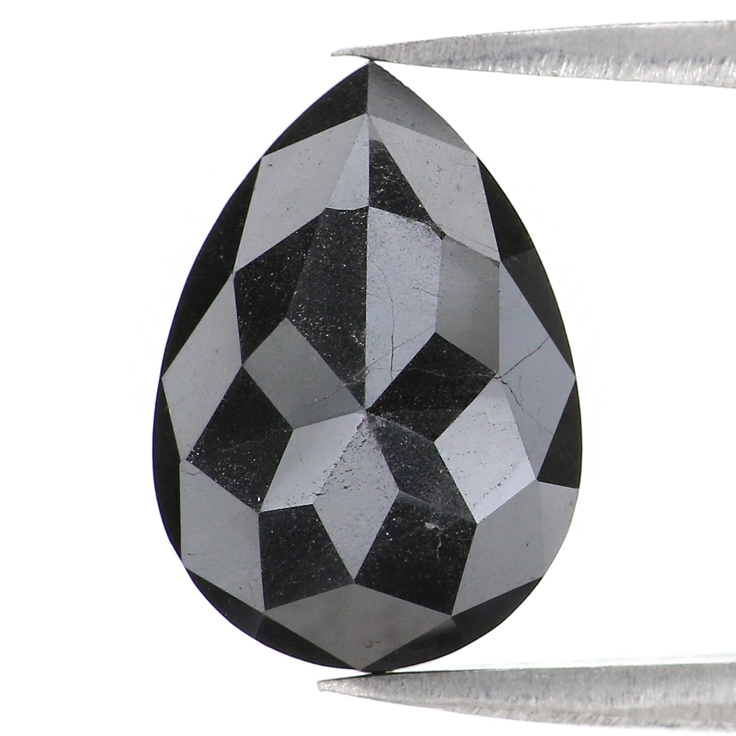 3.02 CT Natural Loose Pear Shape Diamond Black Color Pear Shape Diamond 12.40 MM Natural Loose Diamond Black Pear Rose Cut Diamond LC01