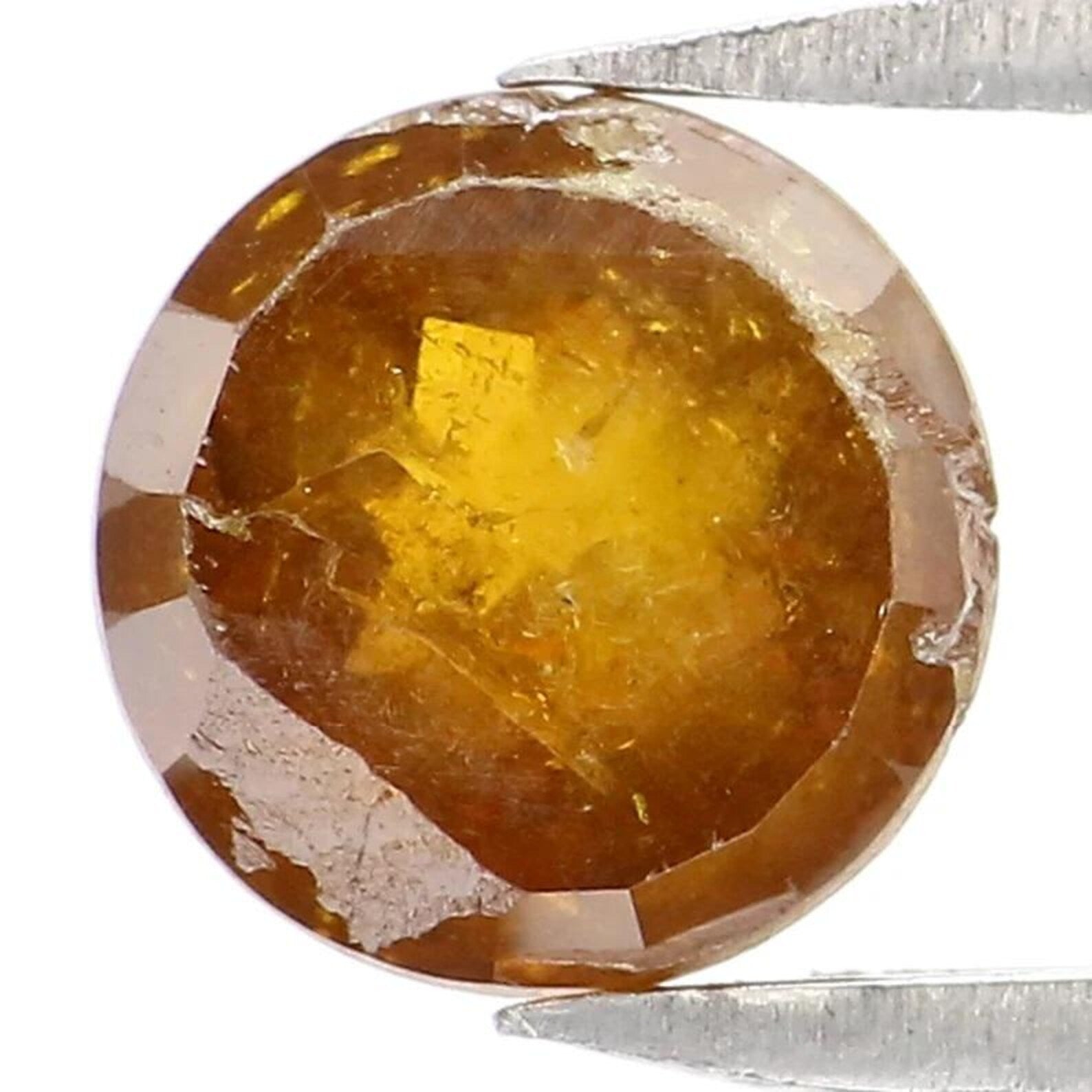 1.10 Ct Natural Loose Round Rose Cut Diamond Yellow Color Round Shape Diamond 6.00 MM Natural Brown Color Round Rose Cut Diamond NQ1925