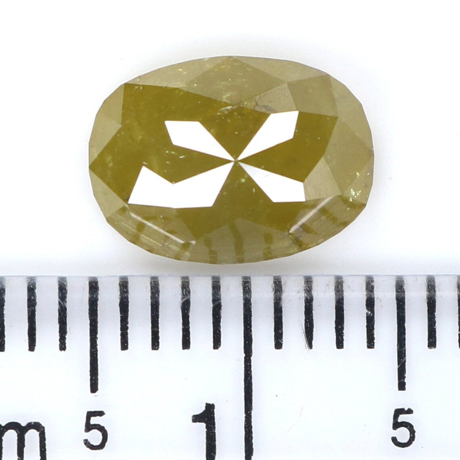 1.96 CT Natural Loose Oval Shape Diamond Yellow Green Color Oval Cut Diamond 9.30 MM Natural Loose Diamond Oval Rose Cut Diamond NQ9841