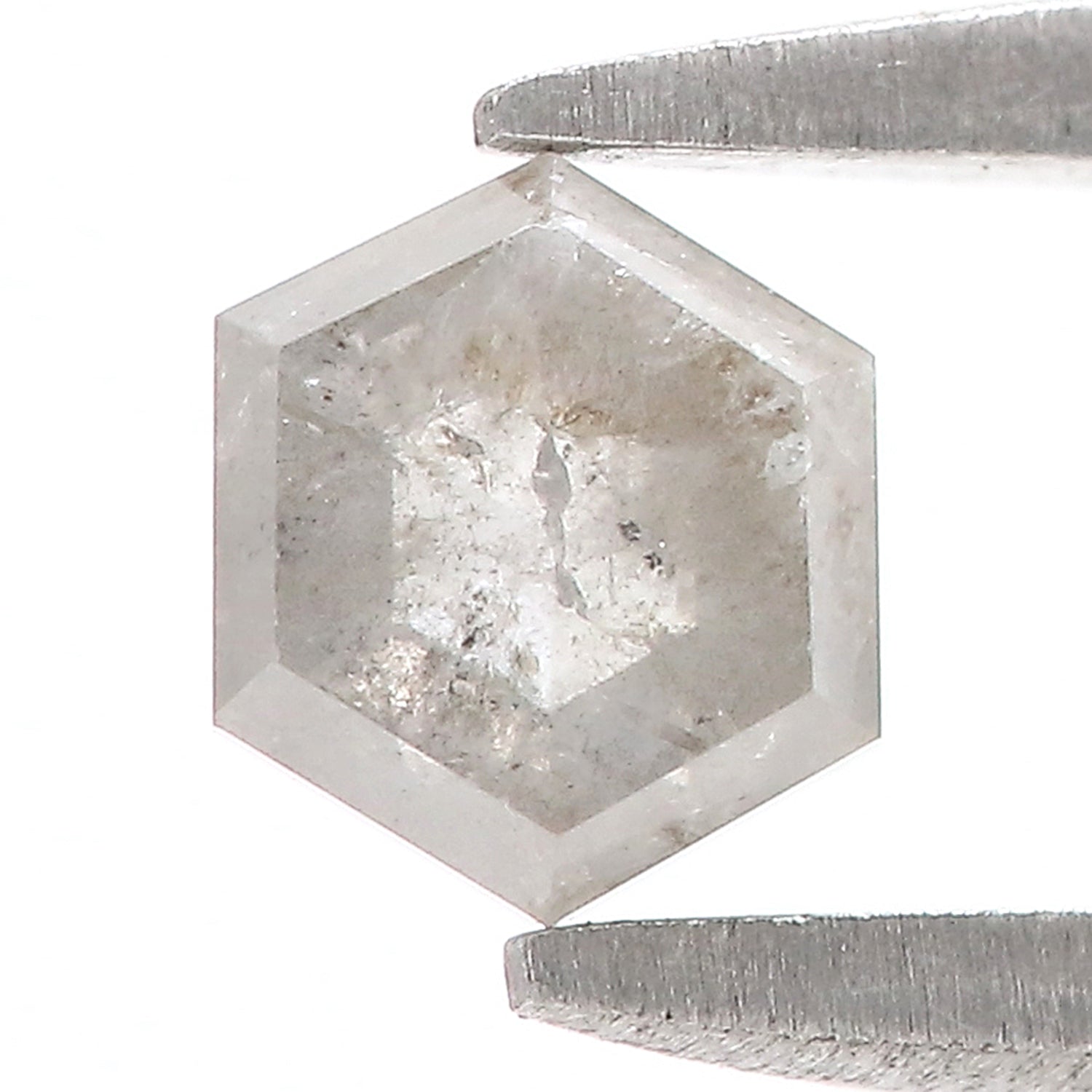 0.57 Ct Natural Loose Hexagon Shape Diamond Grey Color Hexagon Shape Diamond 4.70 MM Natural Loose Diamond Hexagon Rose Cut Diamond QL7965