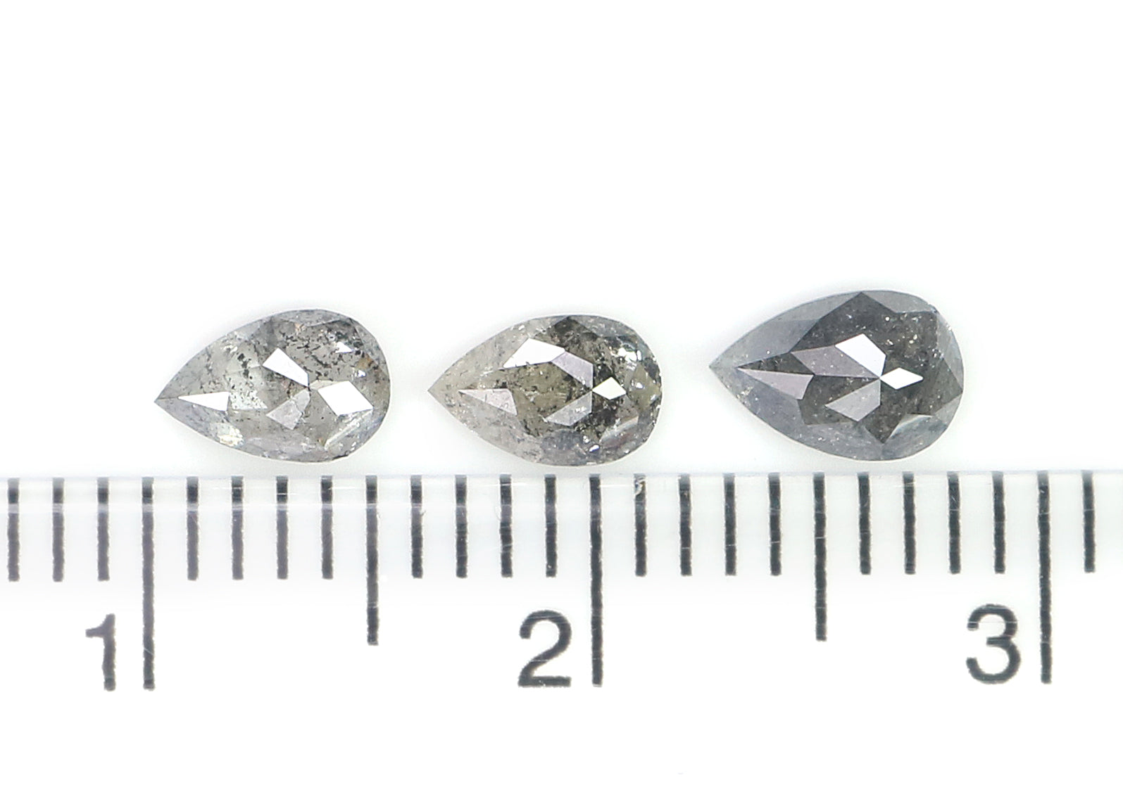 0.81 CT Natural Loose Pear Shape Diamond Salt And Pepper Pear Cut Diamond 5.70 MM Natural Loose Black Grey Color Pear Rose Cut Diamond N2285