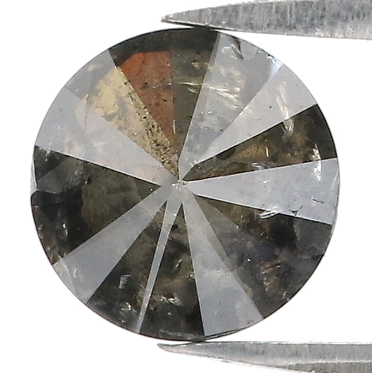 2.10 CT Natural Loose Round Shape Diamond Black Grey Color Round Cut Diamond 7.95 MM Salt And Pepper Round Brilliant Cut Diamond QL3028