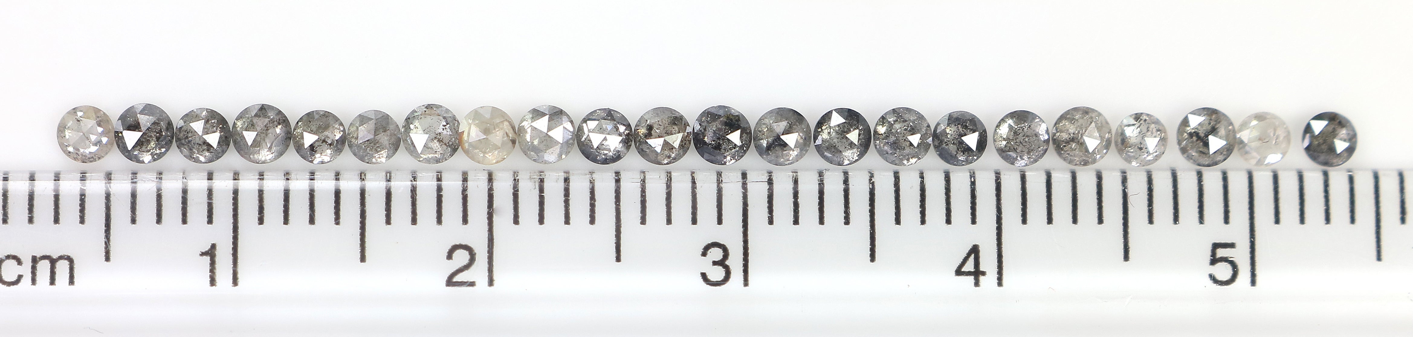 1.34 Ct Natural Loose Round Rose Cut Diamond Salt And Pepper Round Shape Diamond 2.10 MM Natural Black Grey Round Rose Cut Diamond LQ2771