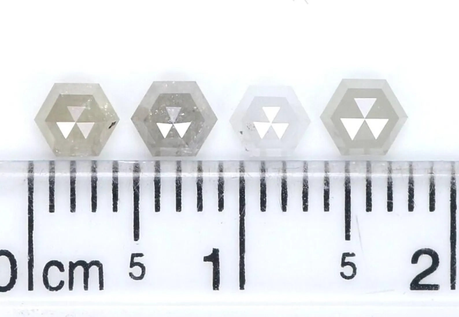 1.04 CT Natural Loose Hexagon Shape Diamond Ice Grey Color Hexagon Cut Diamond 3.40 MM Natural Grey Color Hexagon Rose Cut Diamond NQ8778