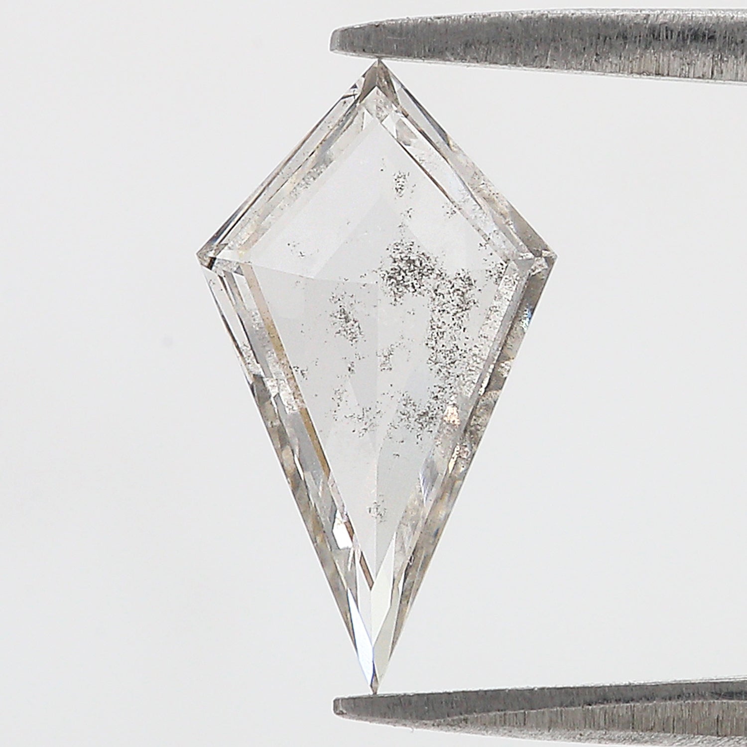 1.52 CT Kite Rose Cut Salt And Pepper Lab Grown 14.45 MM Loose Diamond CVD Fancy Black Grey Color Lab Created Antique Cut Diamonds L3579