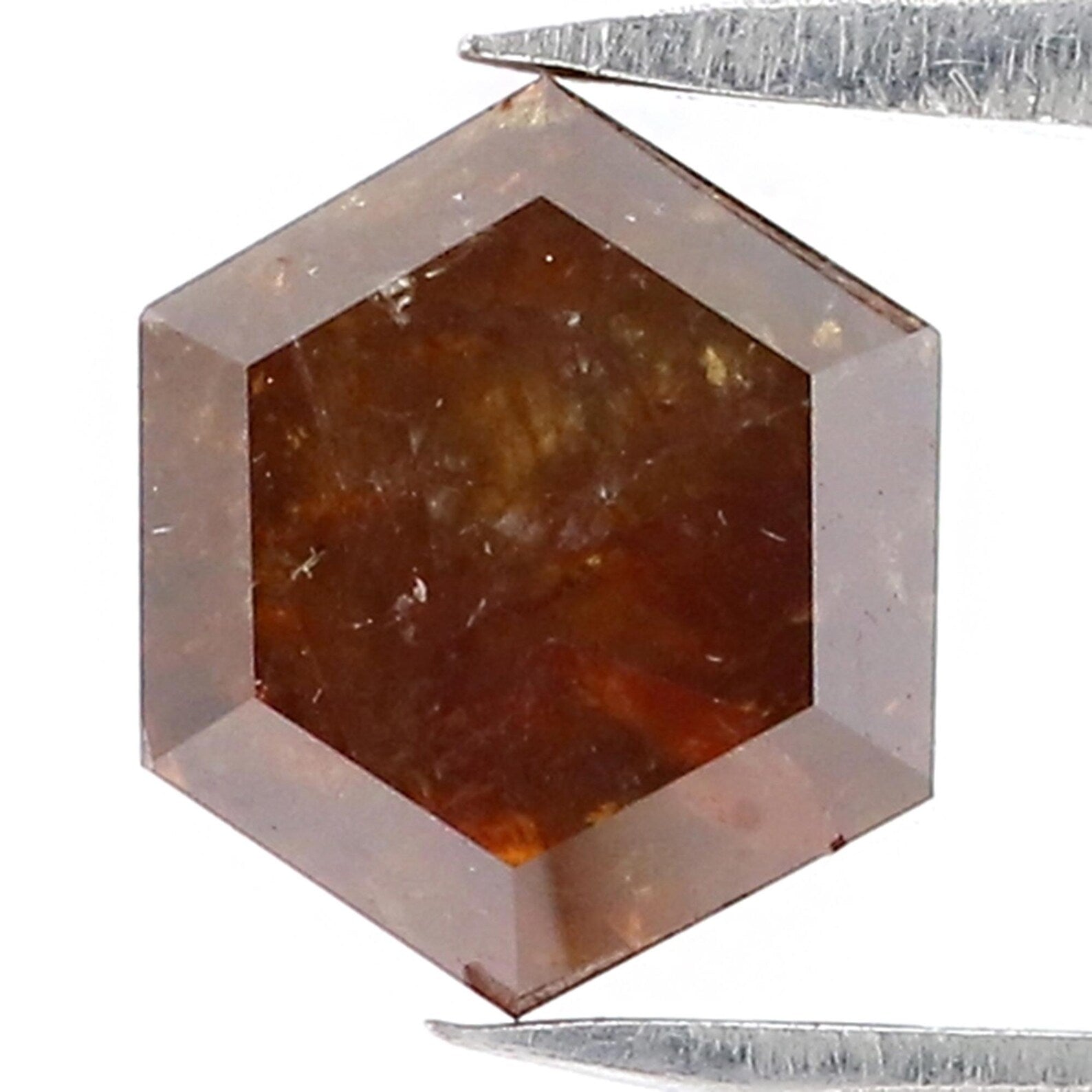 2.26 CT Natural Loose Hexagon Shape Diamond Dark Brown Color Hexagon Cut Diamond 6.90 MM Natural Loose Hexagon Shape Rose Cut Diamond QN9237