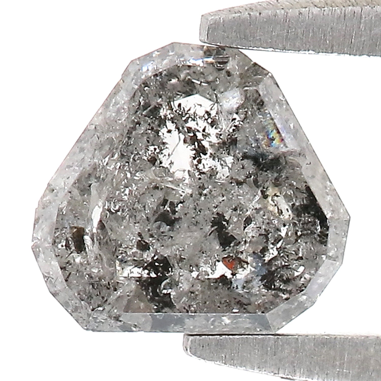 0.66 CT Natural Loose Triangle Shape Diamond Salt And Pepper Triangle Cut Diamond 5.25 MM Black Grey Triangle Shape Rose Cut Diamond LQ1334