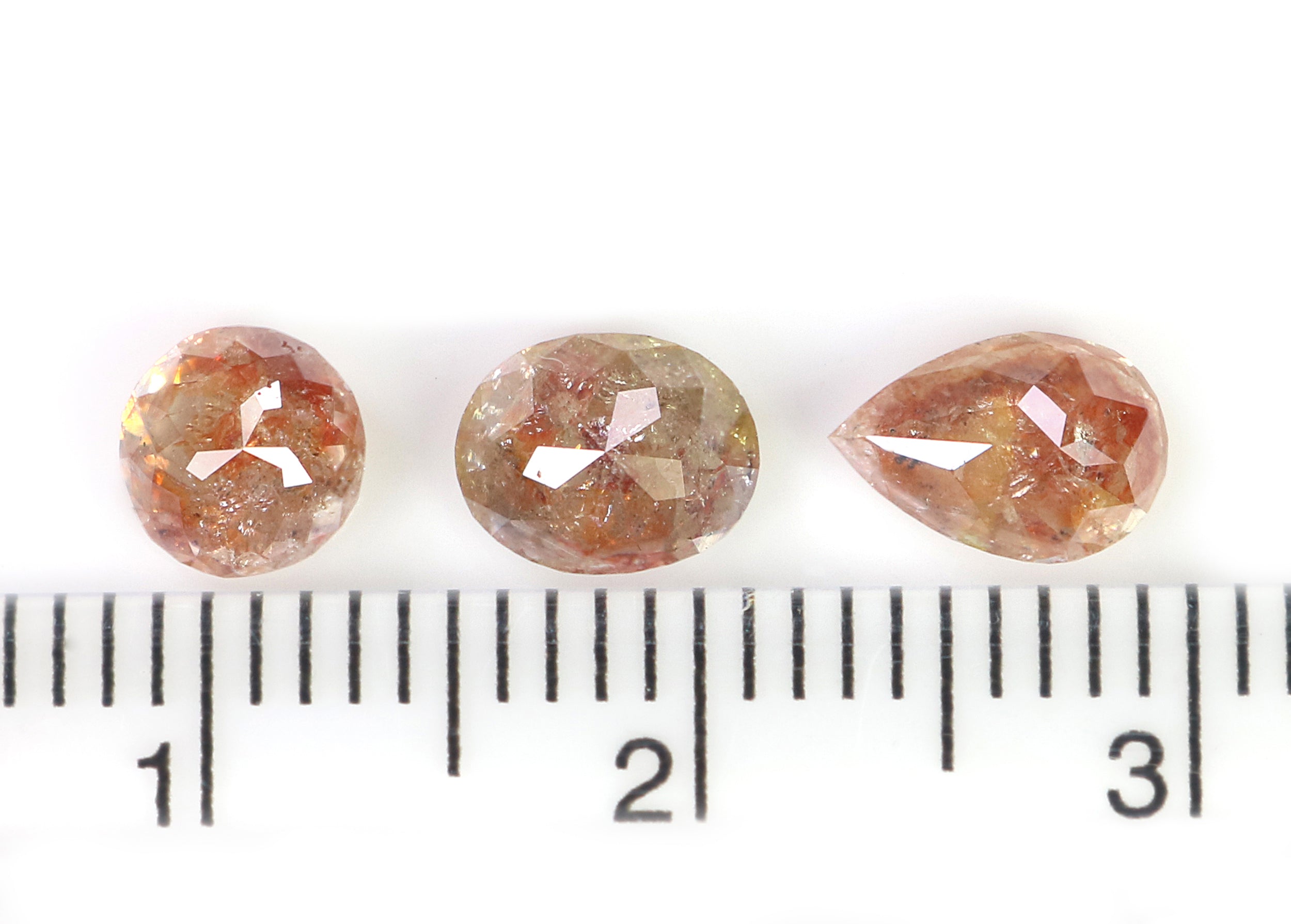1.96 CT Natural Loose Mix Shape Diamond Brown Color Mix Shape Diamond 5.10 MM Natural Loose Brown Color Mix Shape Rose Cut Diamond N1998