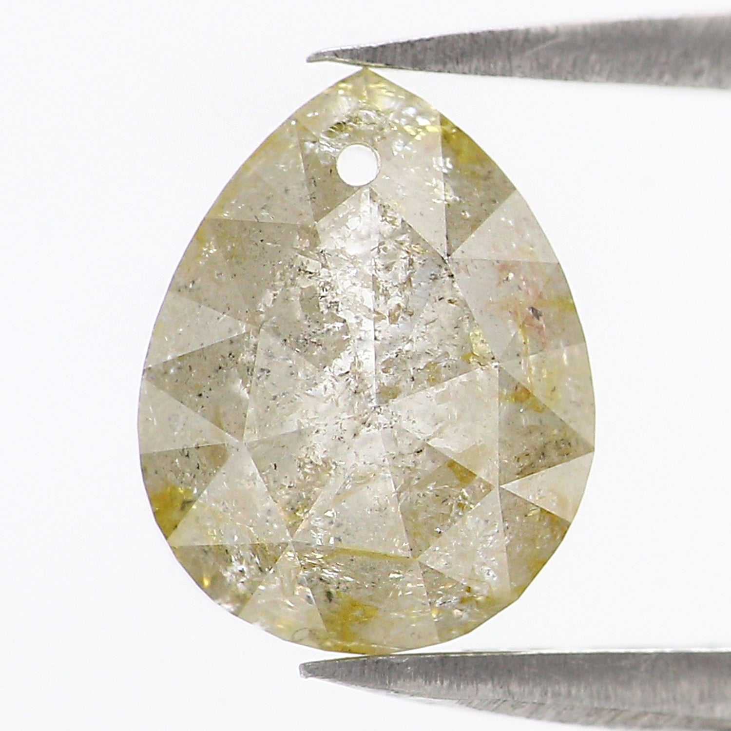 2.98 CT Natural Loose Pear Shape Diamond Yellow Grey Color Pear Cut Diamond 9.30 MM Natural Loose Diamond Pear Shape Rose Cut Diamond QL7462