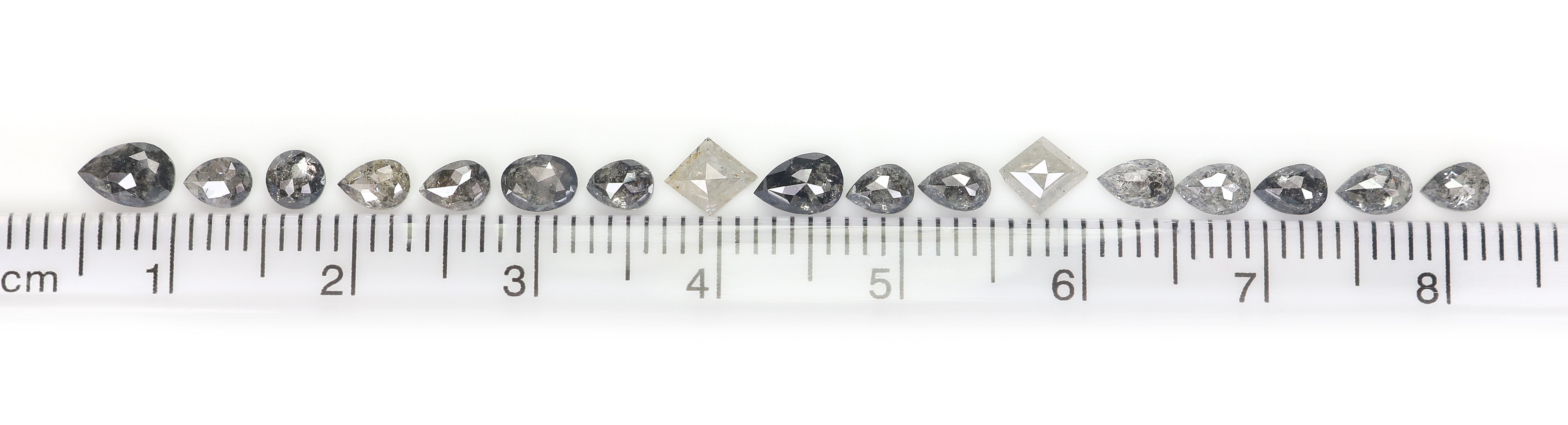 2.67 CT Natural Loose Mix Shape Diamond Salt And Pepper Mix Shape Diamond 3.30 MM Natural Black Grey Color Mix Shape Rose Cut Diamond LQ959