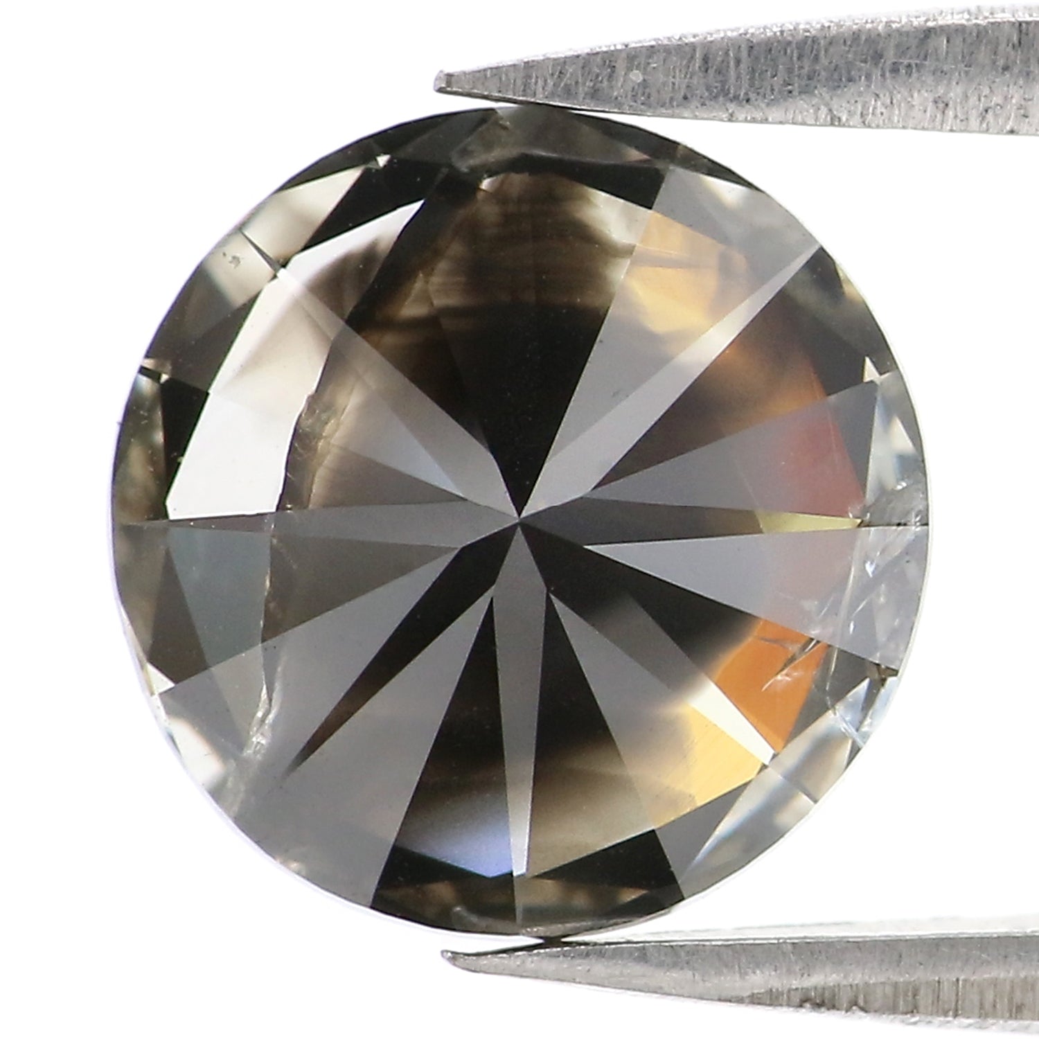 2.93 CT Natural Loose Round Shape Diamond Black Grey Color Round Shape Diamond 9.00 MM Salt And Pepper Round Brilliant Cut Diamond QL389