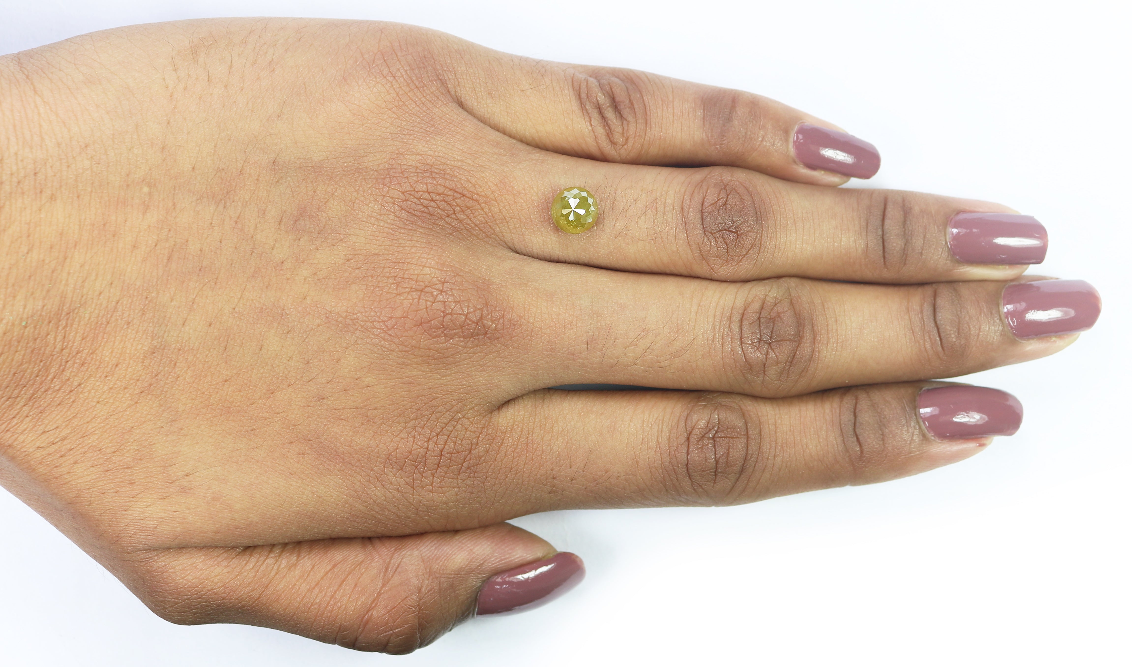 1.65 CT Natural Loose Round Rose Cut Diamond Yellow Color Round Shape Diamond 6.60 MM Natural Yellow Color Round Rose Cut Diamond LQ5279