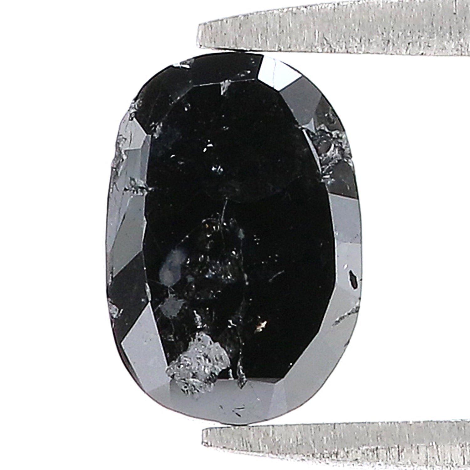 1.27 CT Natural Loose Oval Shape Diamond Black Color Oval Cut Diamond 8.10 MM Natural Loose Black Color Diamond Oval Rose Cut Diamond KQ1845